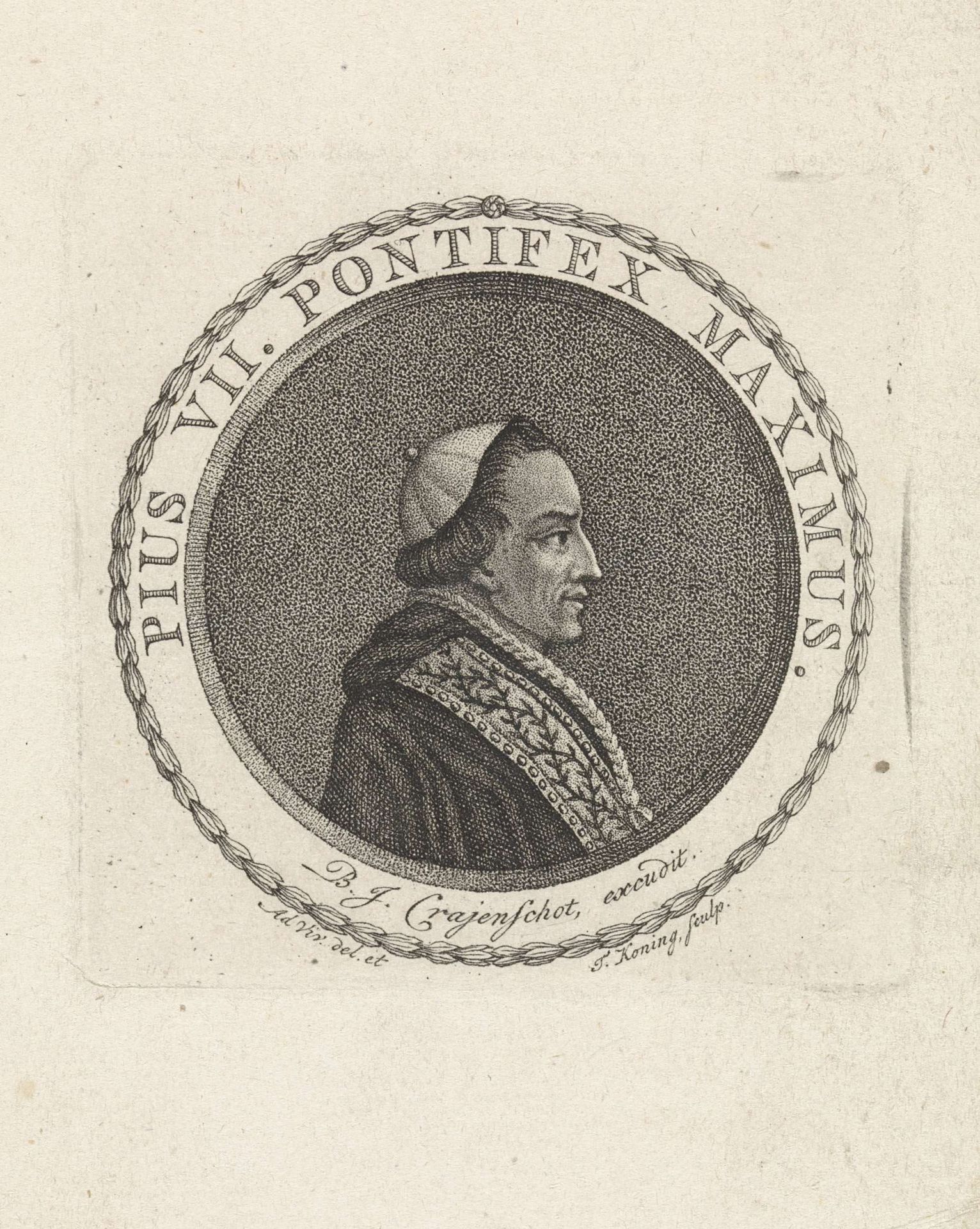 Portret van paus Pius VII by Theodoor Koning