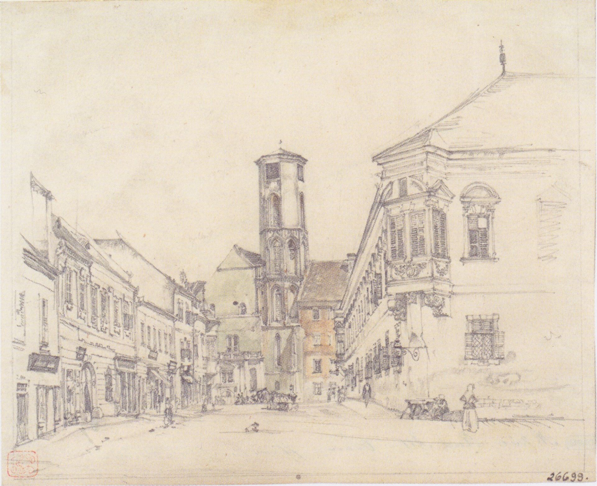 The parish church in Ofen by Rudolf von Alt