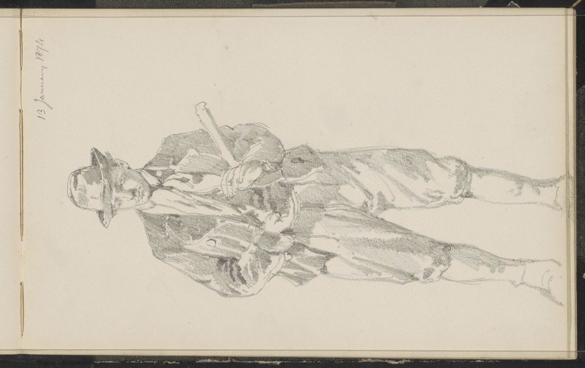 Man met een hoed by Cornelis Springer
