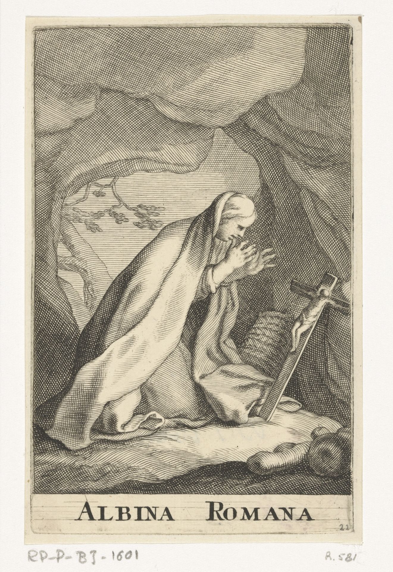 Heilige Albina van Rome by Frederick Bloemaert