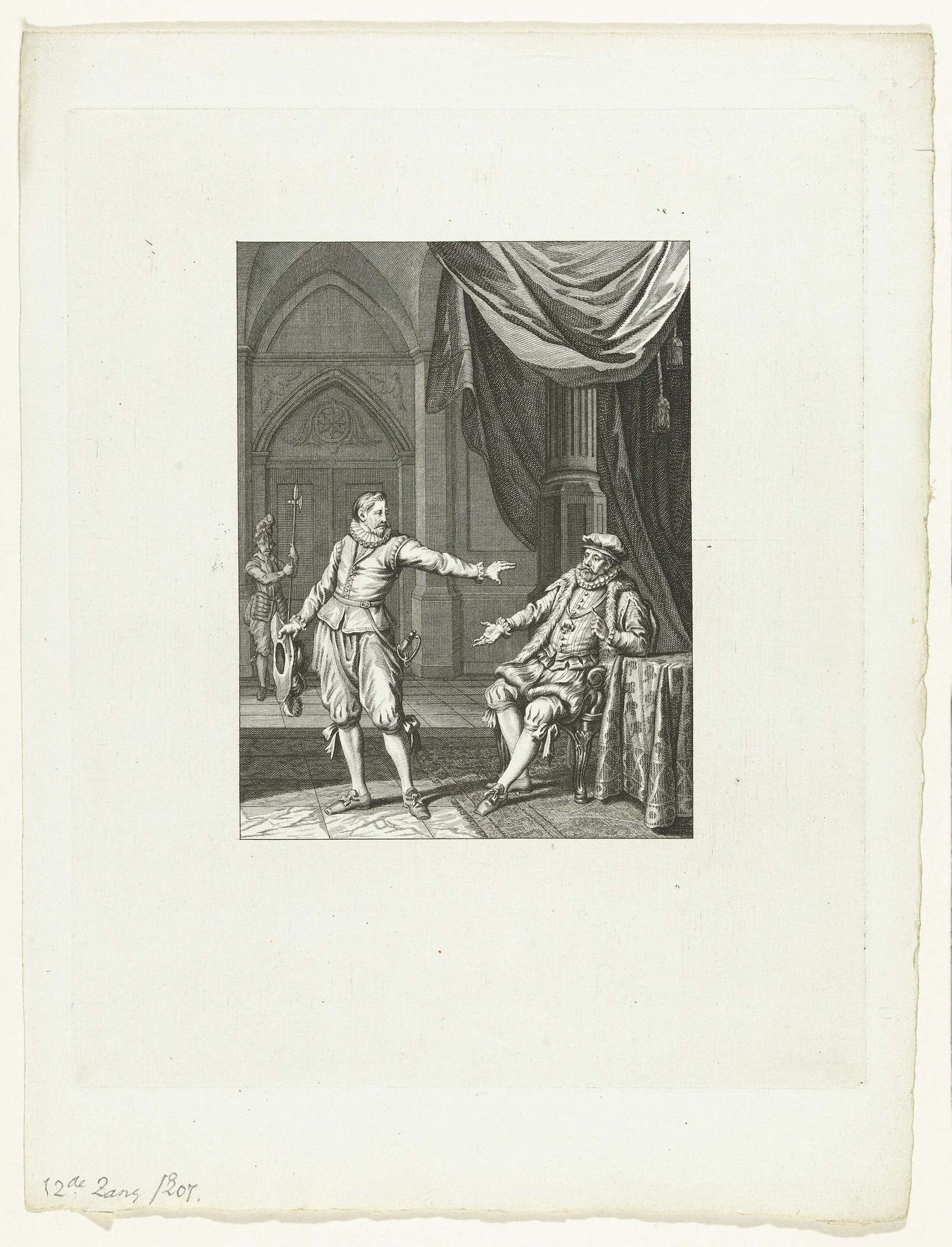 Mondragon weigert Requesens van dienst te zijn zolang Aldegonde nog gevangen zit, 1574 by Theodoor Koning