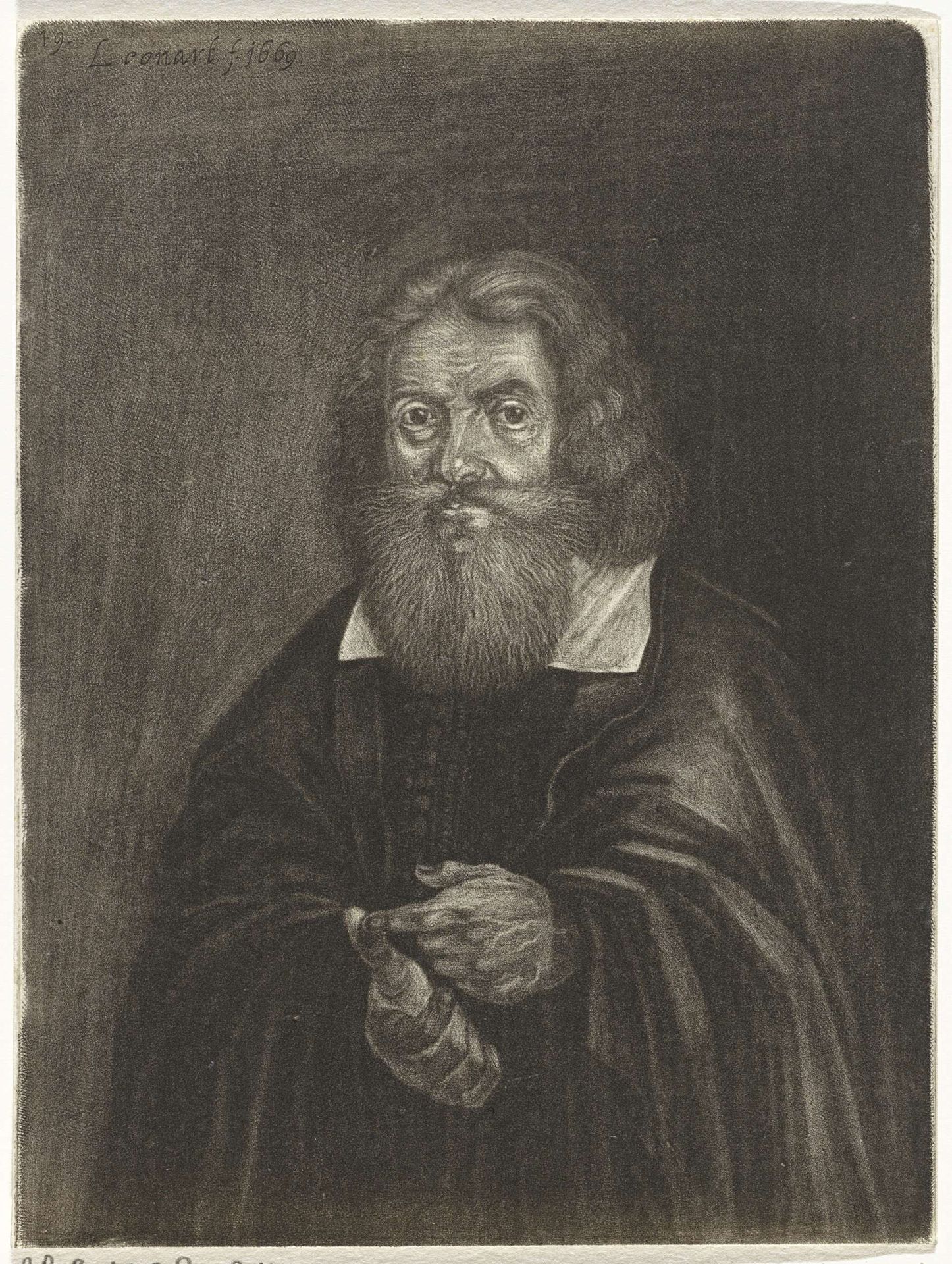 Portret van een onbekende man, mogelijk Nicol. Grey of Caspar Pusch by Johann Friedrich Leonard