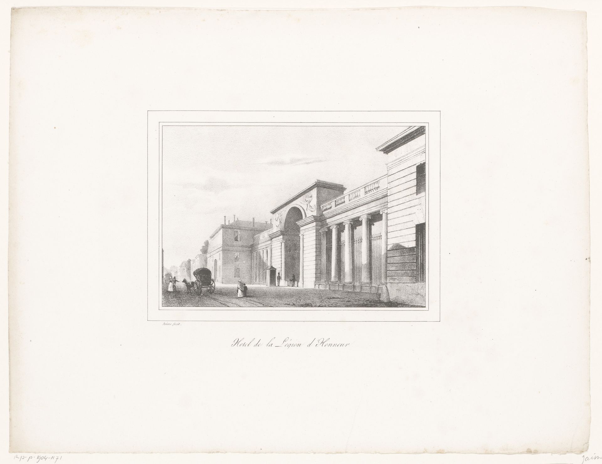 Zicht op het Palais de la Légion d'honneur by Ernest Jaime