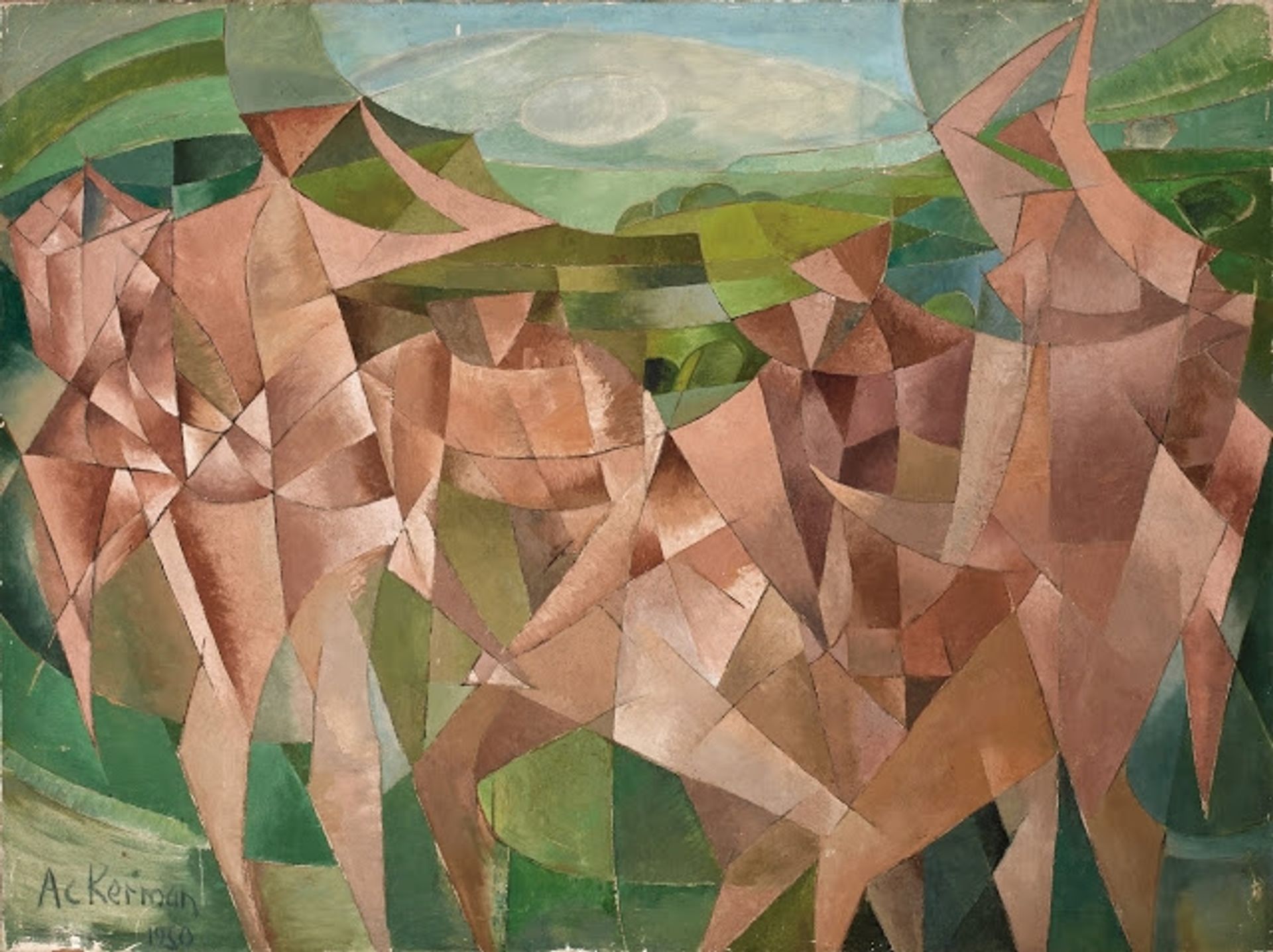 Seven Figures in a Landscape by Paul Ackerman