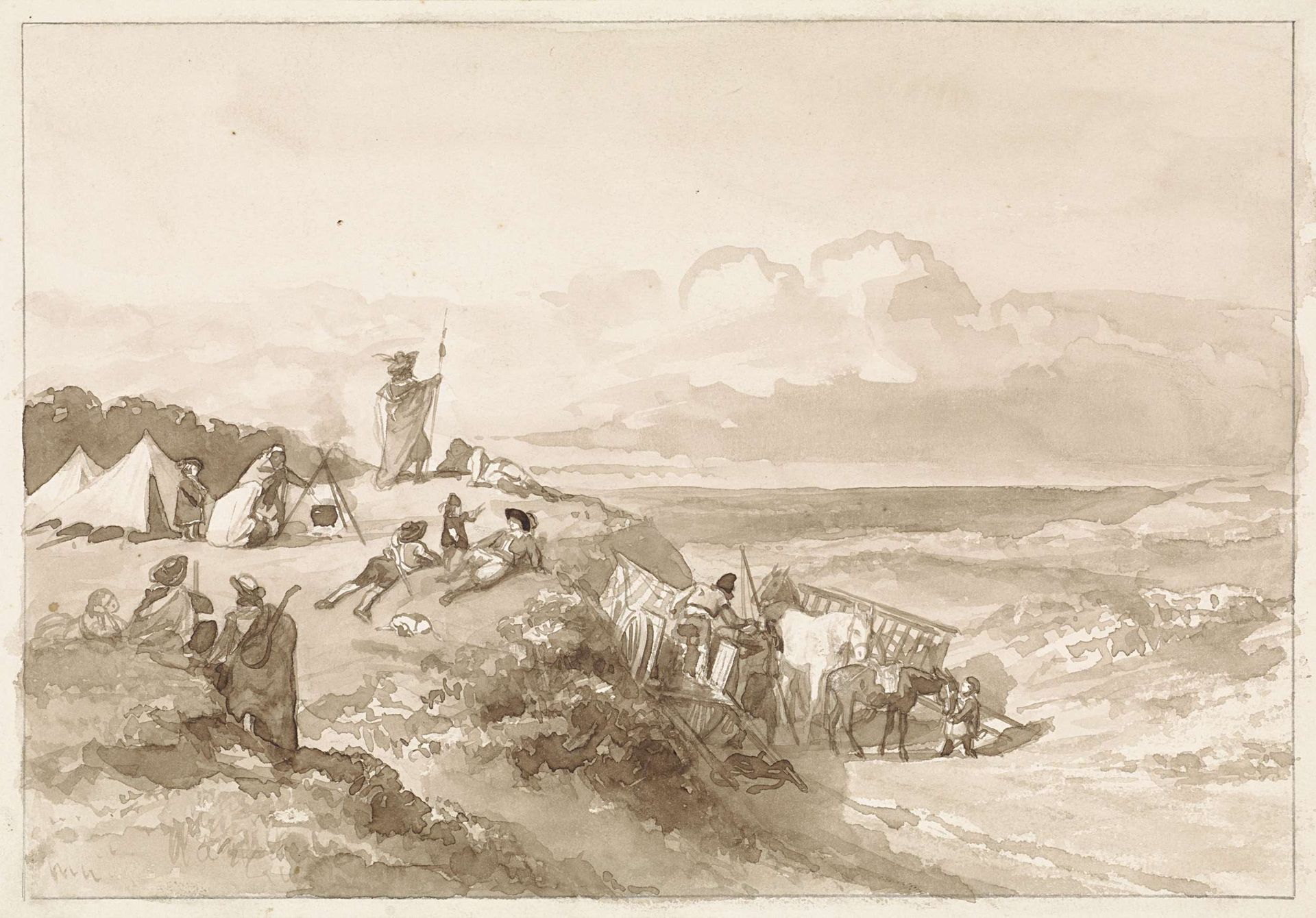 Bivak in heuvelig landschap by Willem de Famars Testas