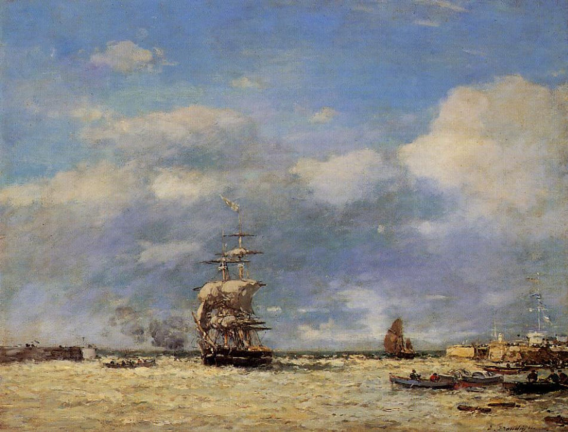 Entrance to Port of Havre by Eugène Boudin