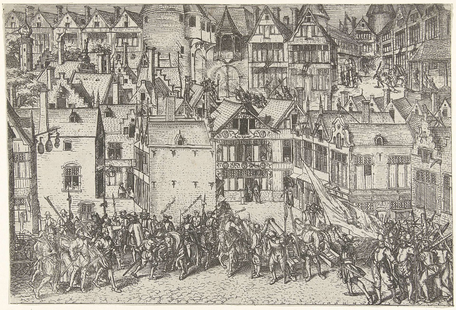 Calvinistisch oproer in Antwerpen bedwongen, 1567 by Frans Hogenberg
