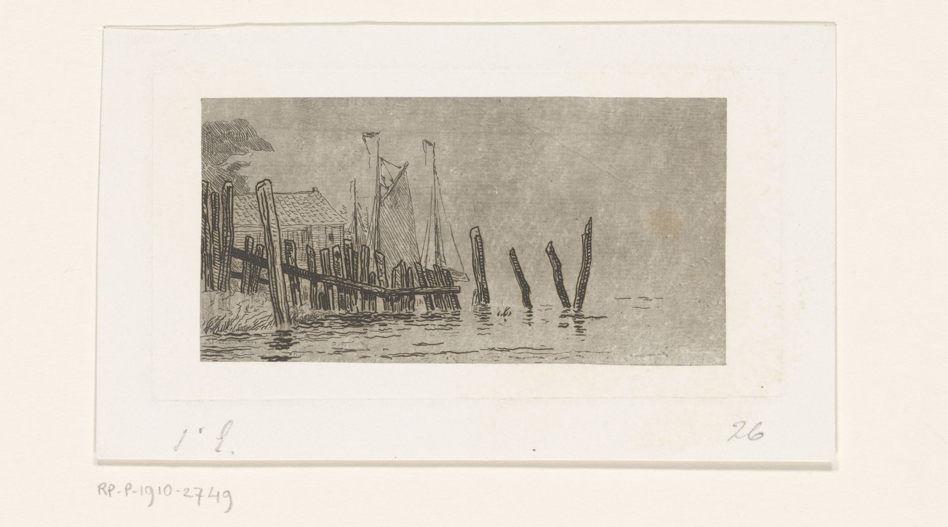 Staketsel bij Burcht aan de Schelde by Carel Nicolaas Storm van 's-Gravesande