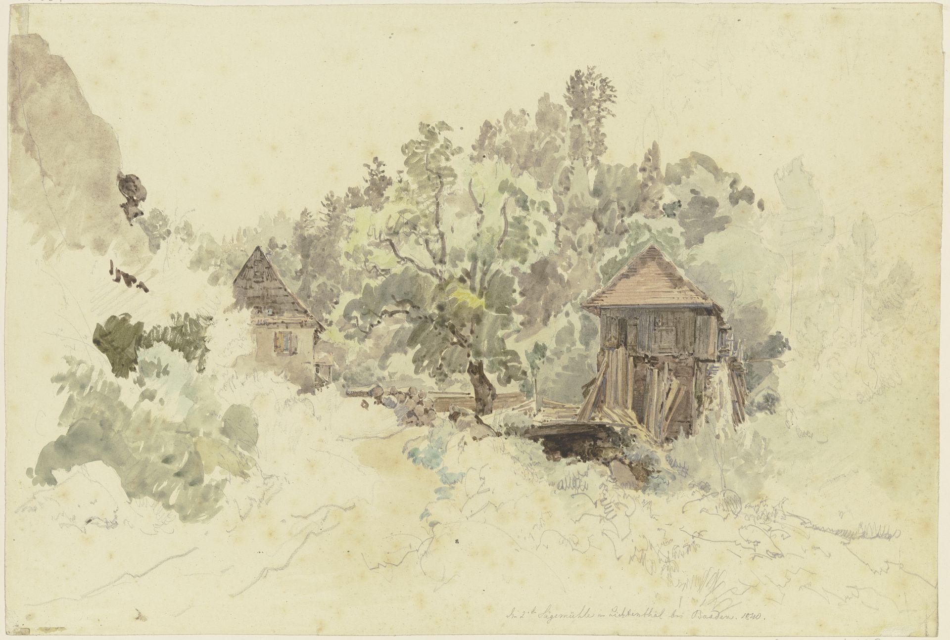Sägemühle in Lichtental bei Baden by Johann Nepomuk Rauch