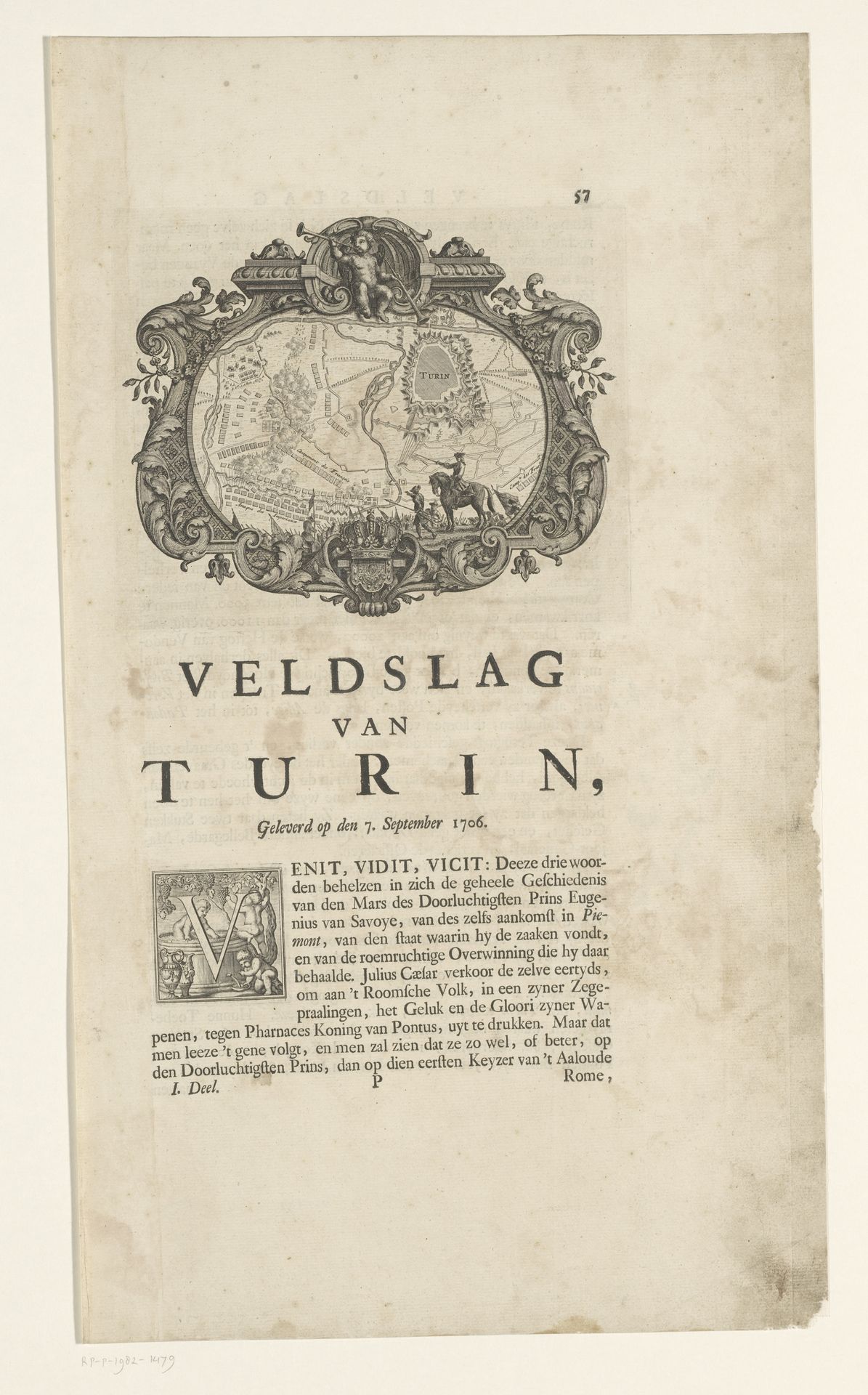 Ontzet van Turijn, 1706 by Jan Wandelaar