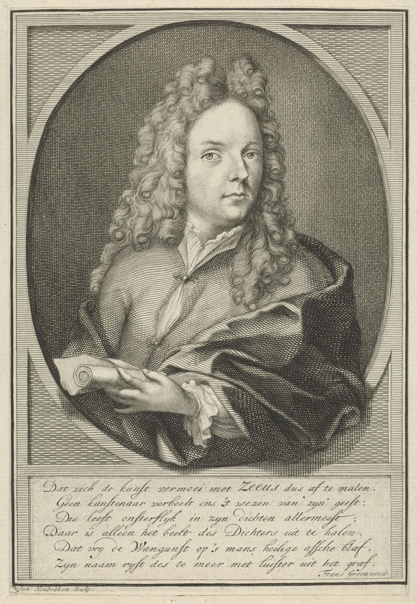 Portret van Jakob Zeeus by Jacob Houbraken