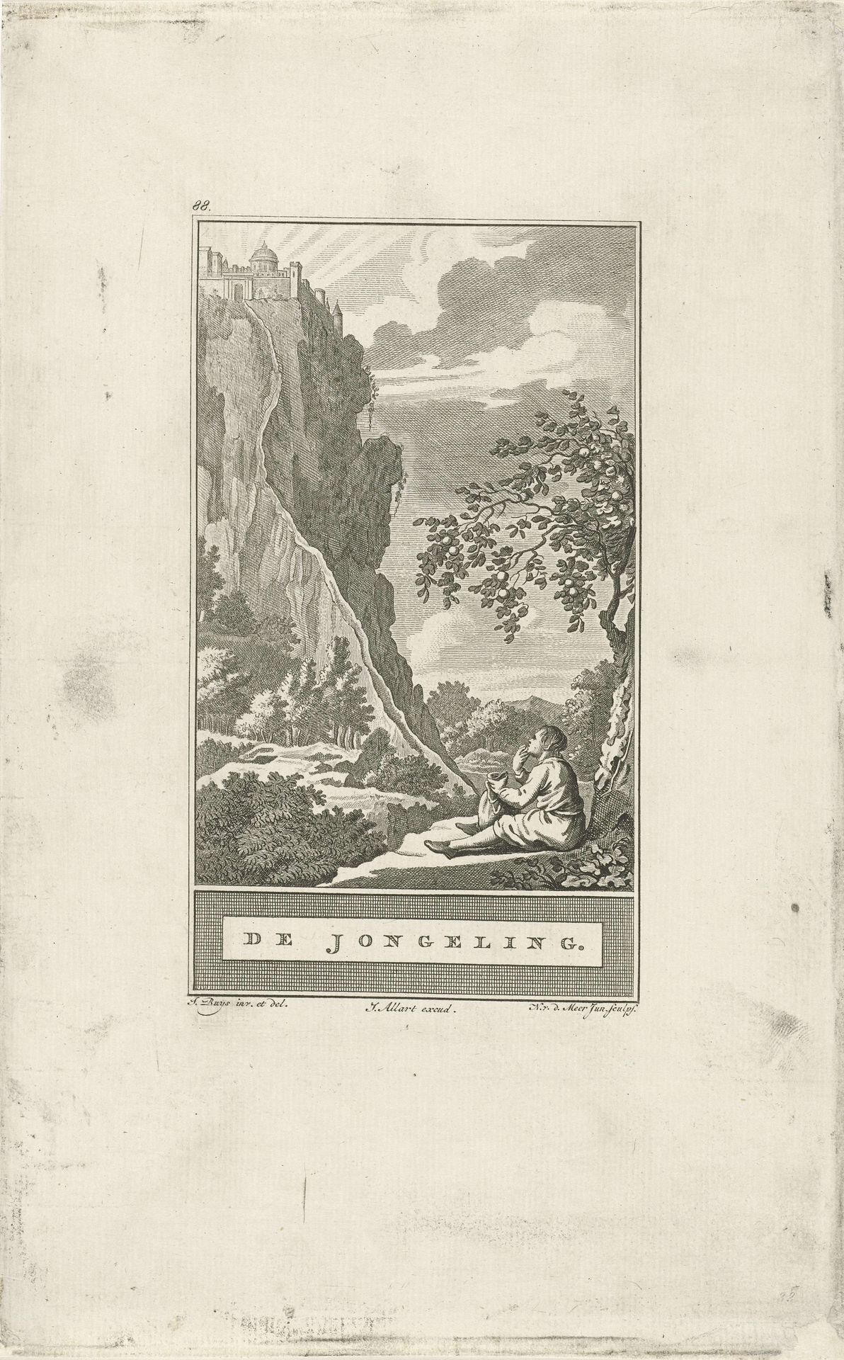 Vruchtbaar dal en een stad op een berg by Noach van der (II) Meer