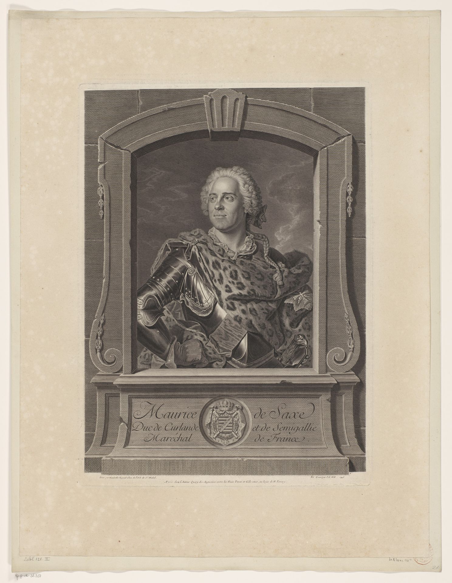 Portret van Maurits van Saksen by Johann Georg Wille