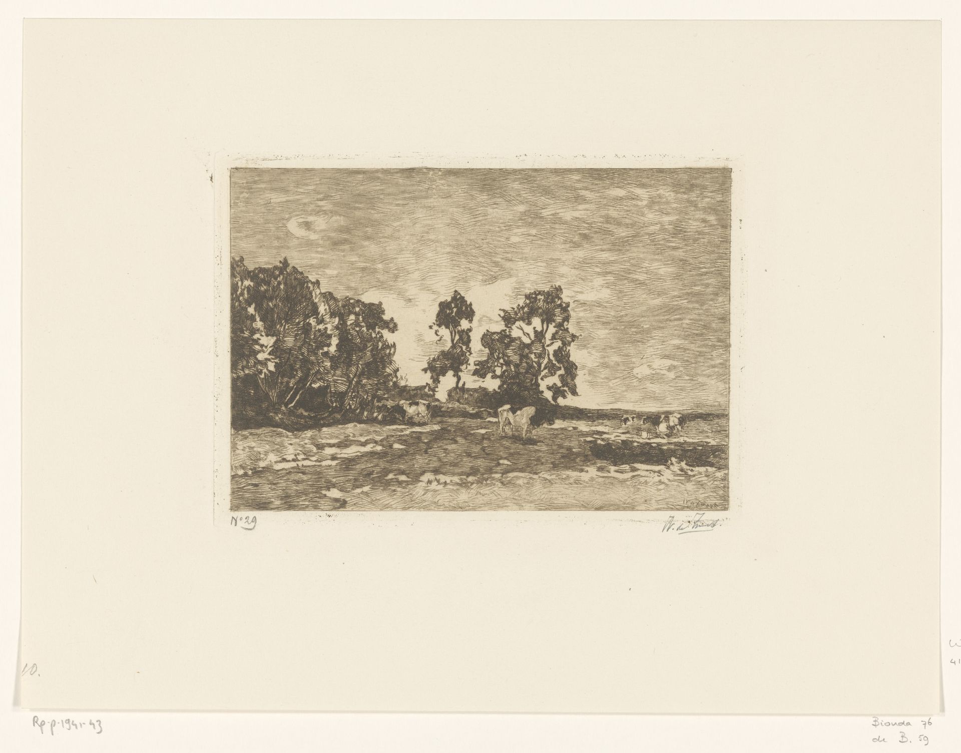 Weide met koeien by Willem de Zwart