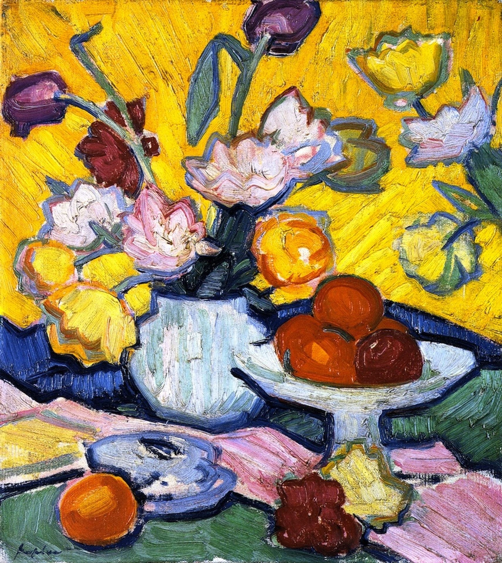 Tulips and Cup by Samuel Peploe