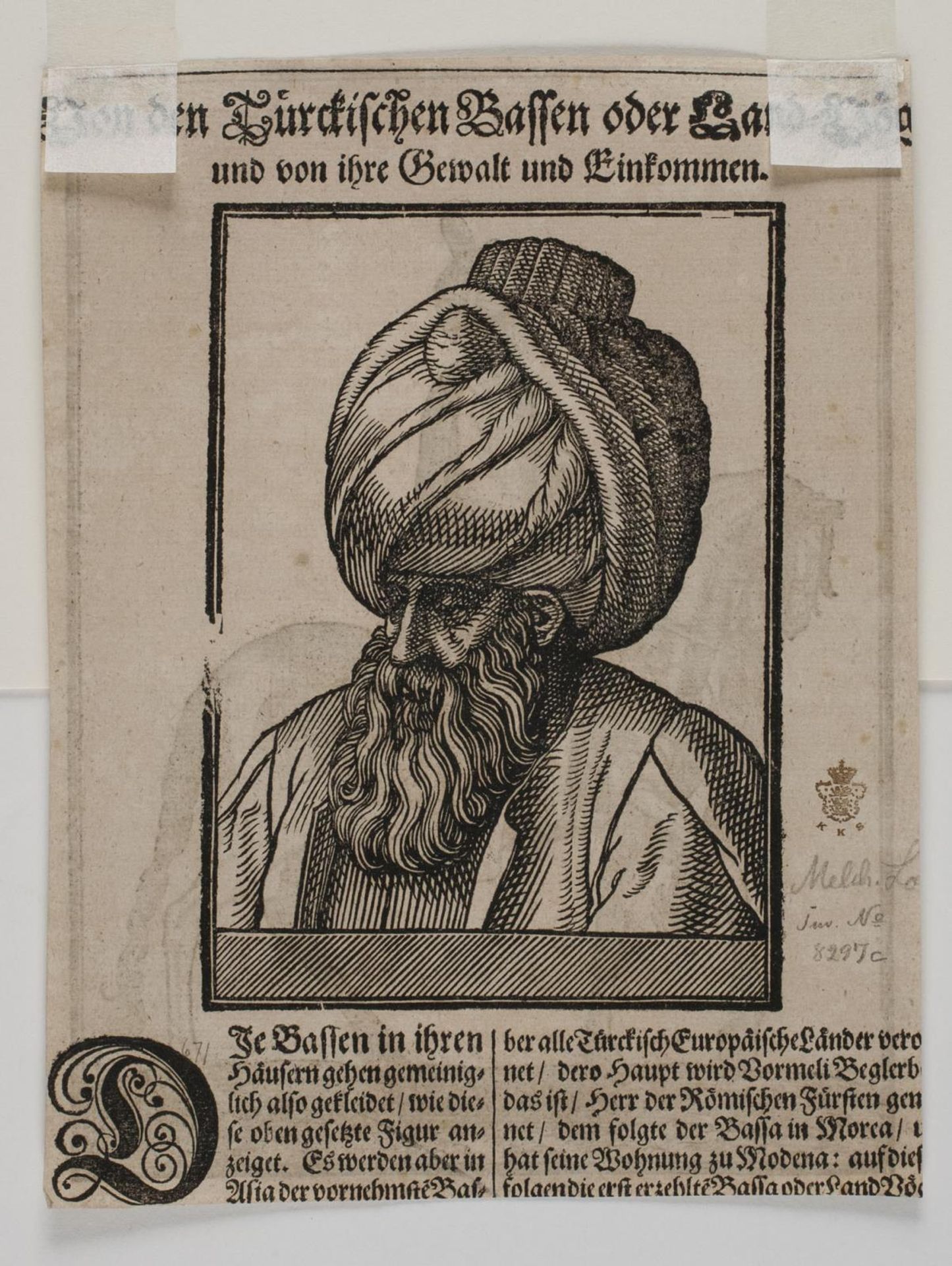 Bust of full-bearded man wearing a turban, 3/4 profile towards the left by Melchior Lorck