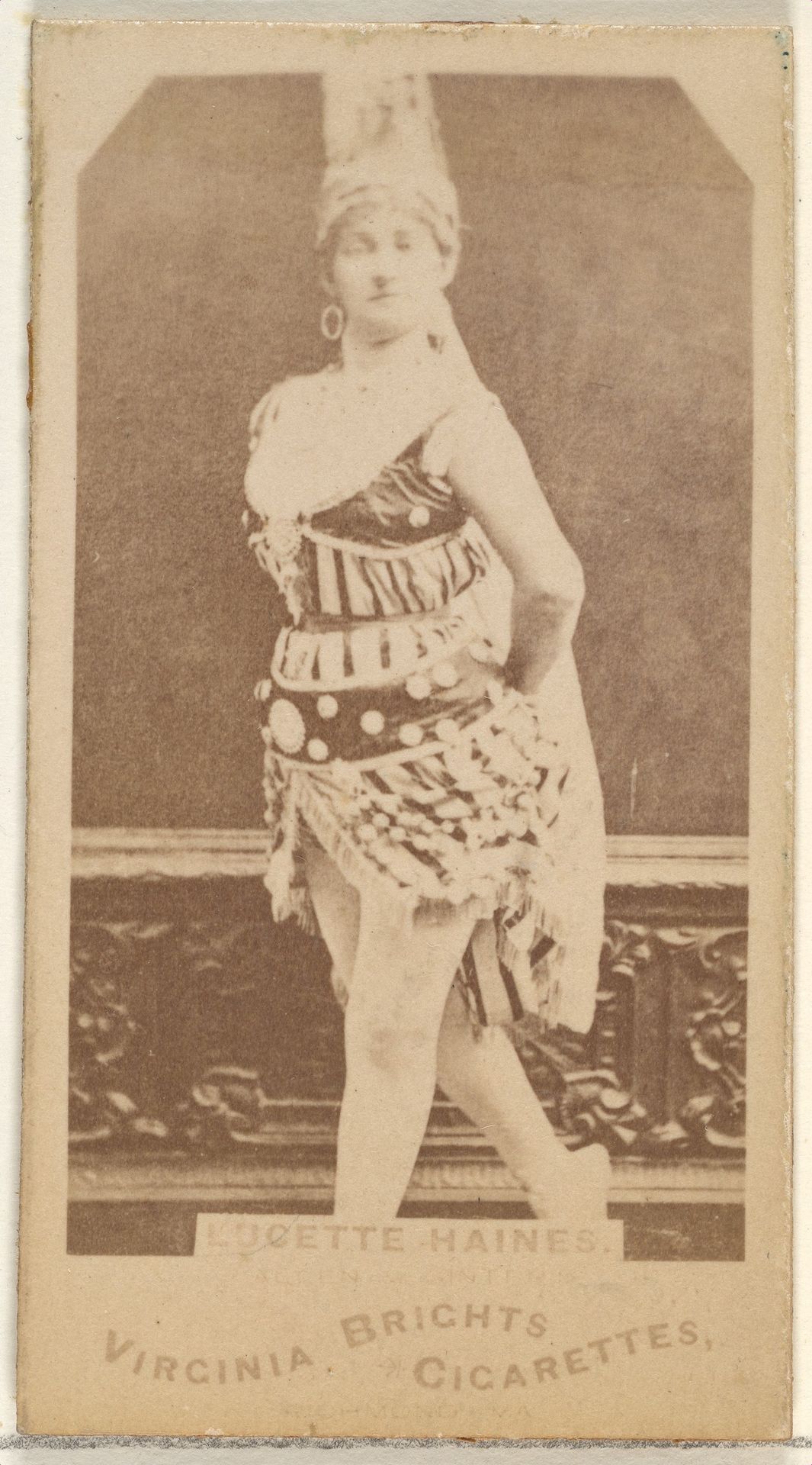 Lucette Haines, from the Actors and Actresses series (N45, Type 1) for Virginia Brights Cigarettes by Allen & Ginter