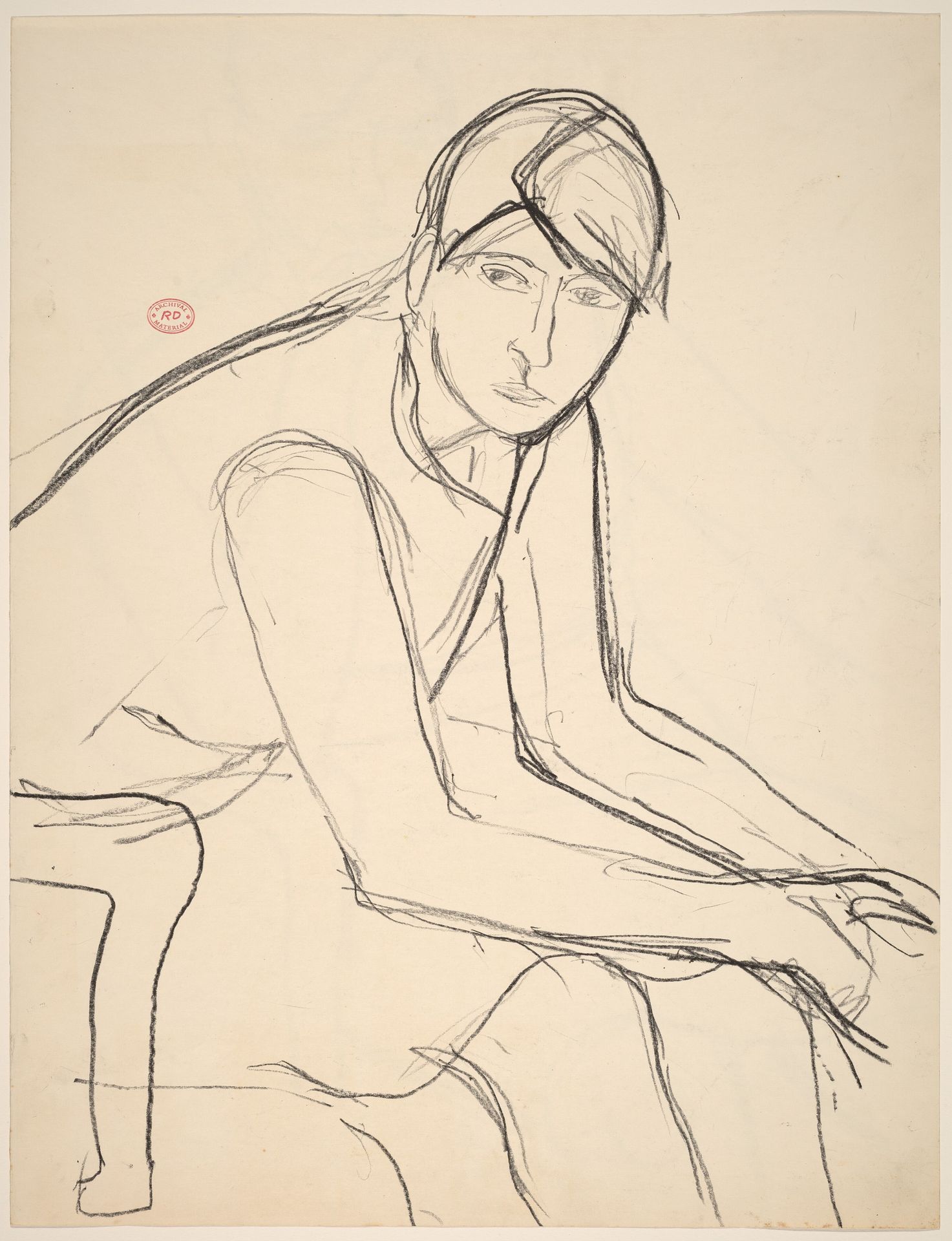Untitled [seated woman leaning forward] [recto] by Richard Diebenkorn