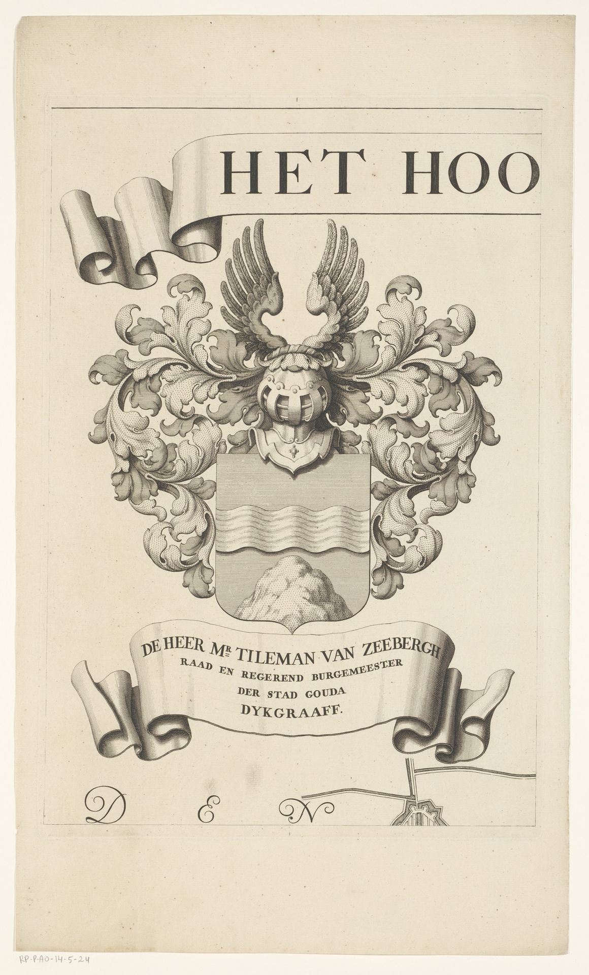 Kaart van het Hoogheemraadschap van de Krimpenerwaard (deel wapenrand) by David Coster