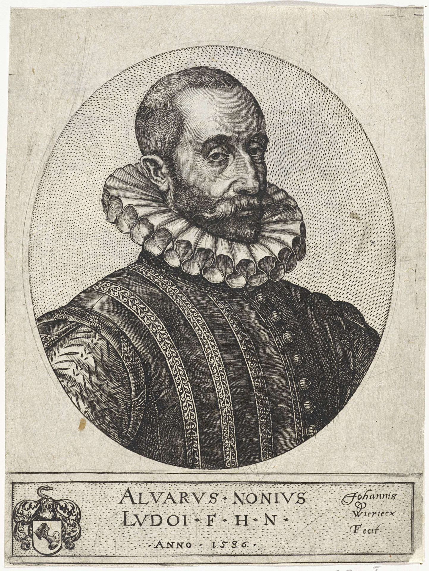 Portret van Ludovicus Nonnius (Alvarez Nuňez) by Wierix