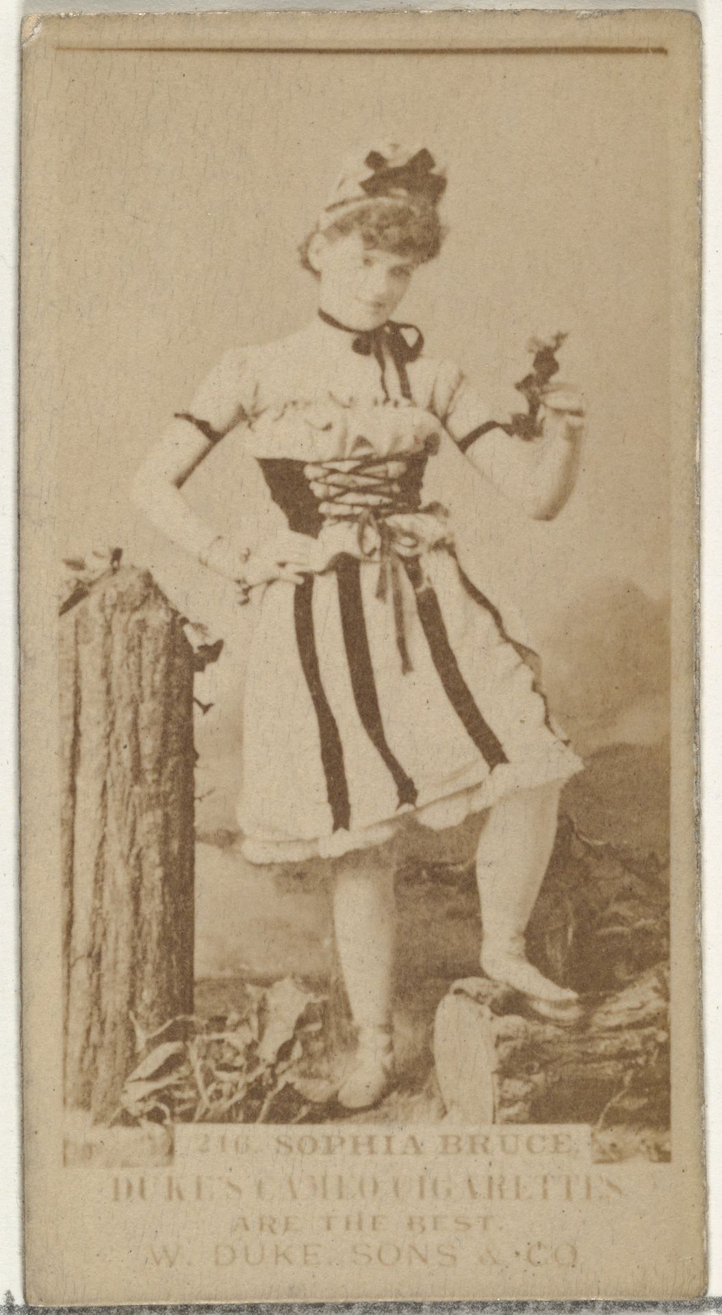 Card Number 216, Sophia Bruce, from the Actors and Actresses series (N145-5) issued by Duke Sons & Co. to promote Cameo Cigarettes by W. Duke, Sons & Co.