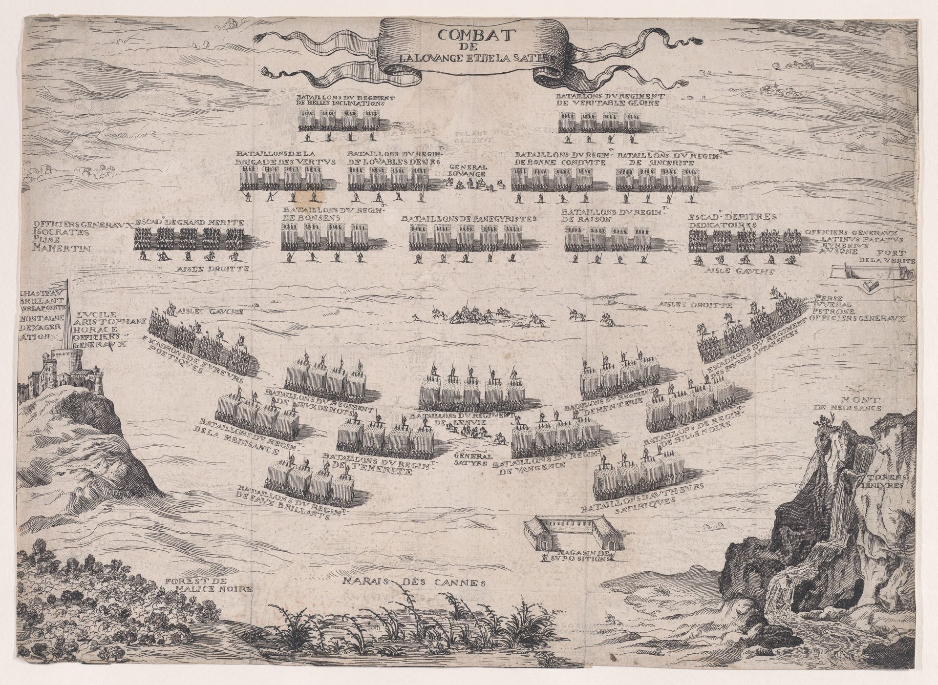 Combat de la Louange et de la Satire by François Chauveau