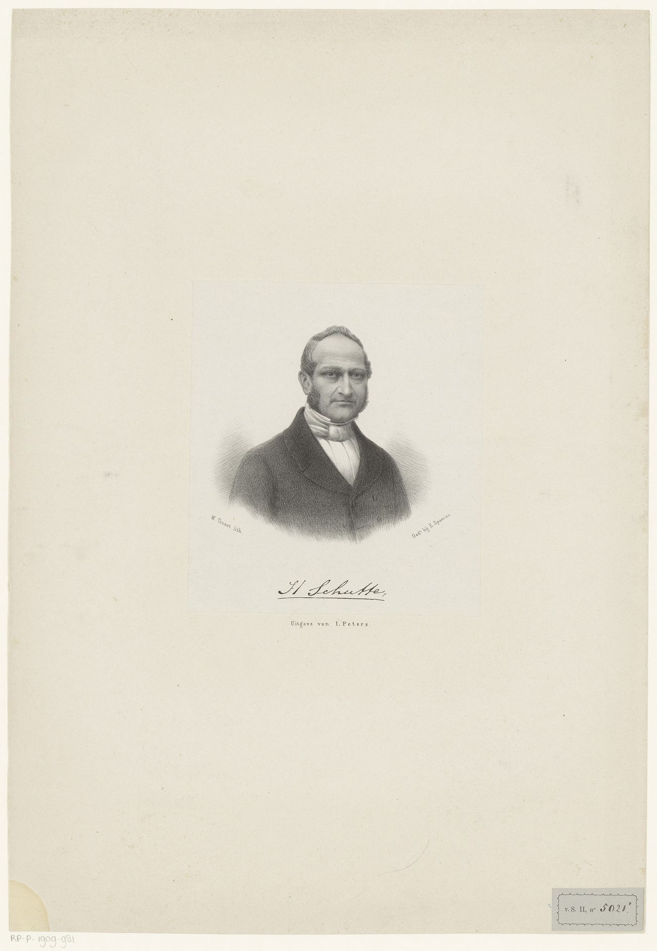 Portret van Hendrik Schutte by Willem (II) Troost