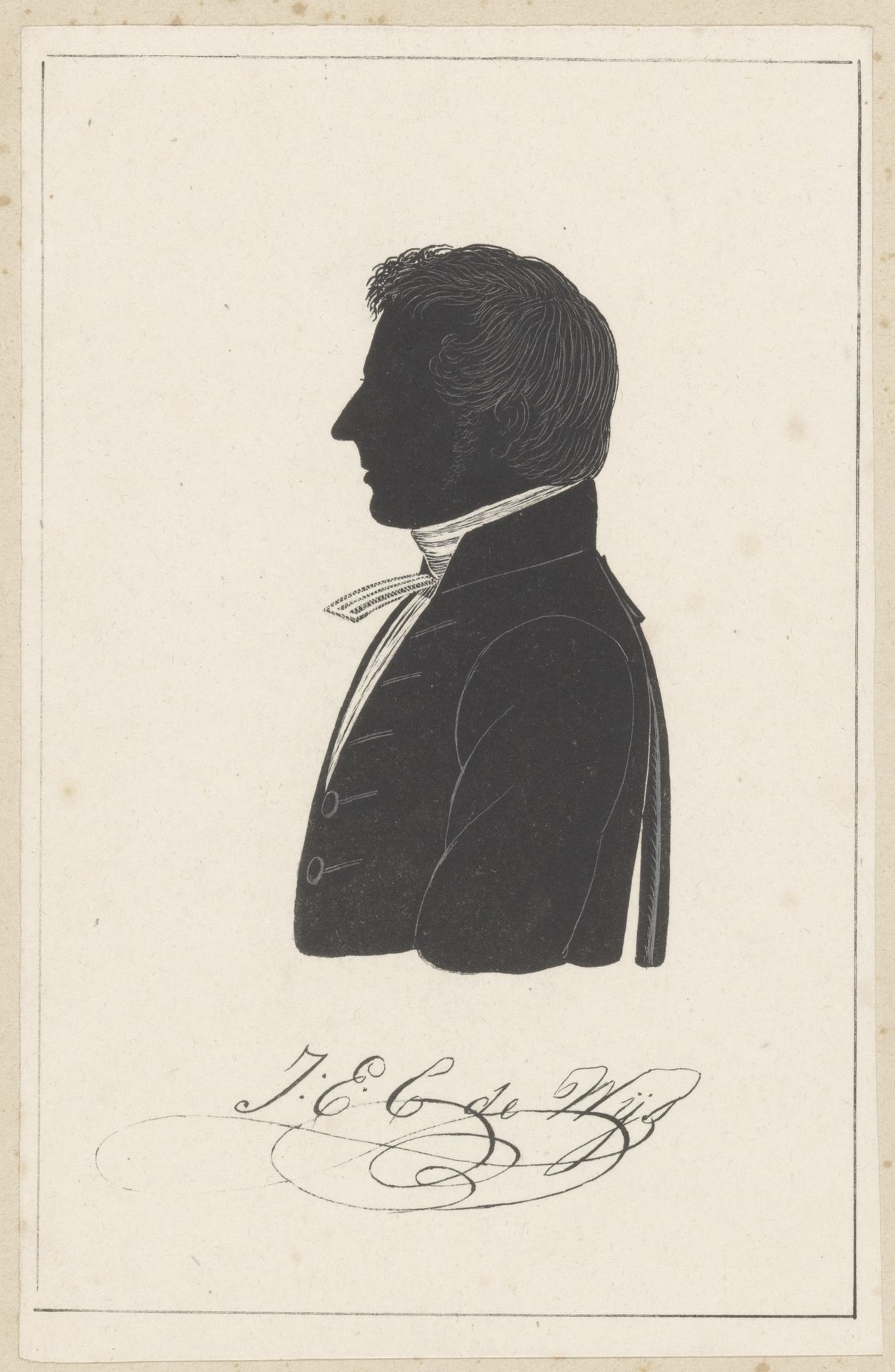 Silhouetportret van J.E.C. de Wijs by Pieter (IV) Barbiers