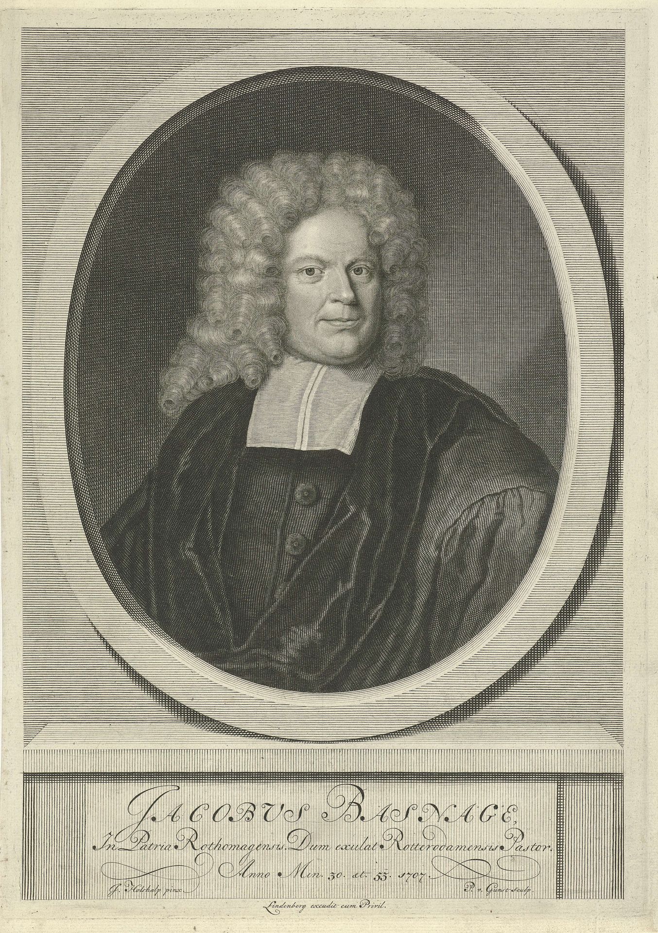 Portret van Jacob Basnage by Pieter van Gunst