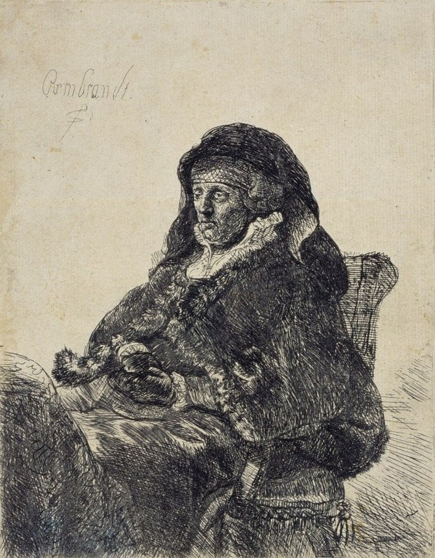 An Elderly Woman by Rembrandt van Rijn