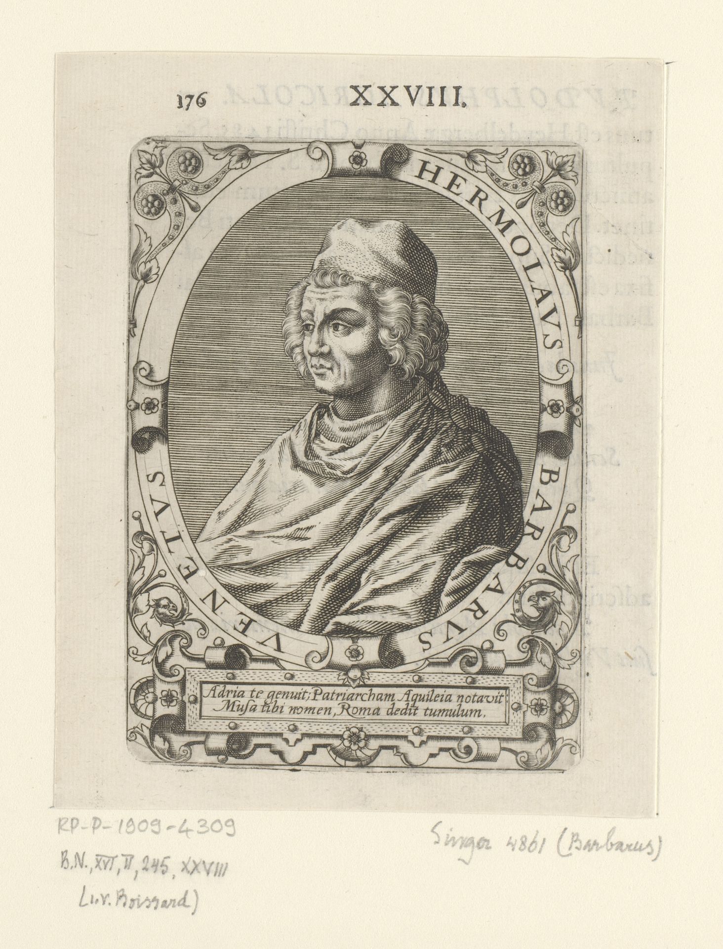 Portret van Ermolao Barbaro by Theodor de Bry