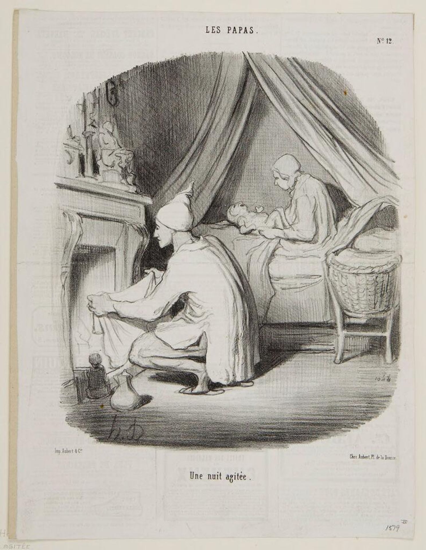 A Restless Night by Honoré Daumier