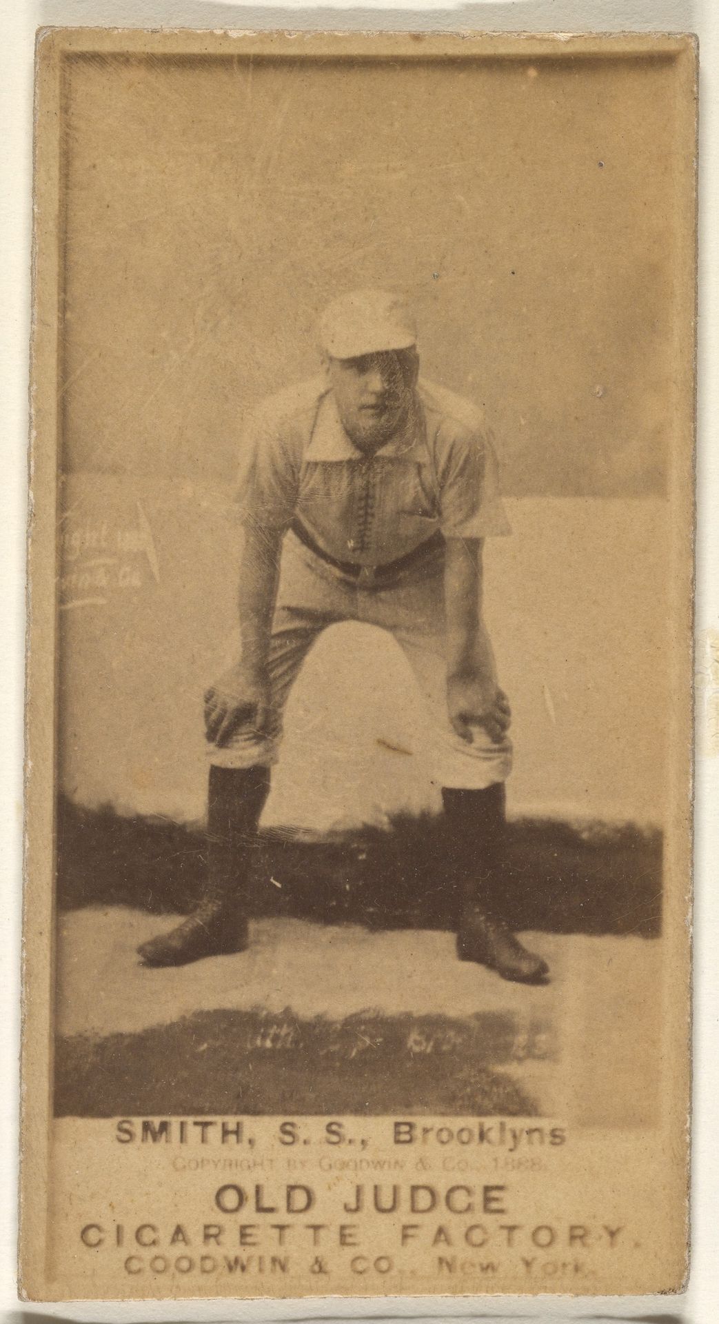 Smith, Shortstop, Brooklyn Bridegrooms, from the Old Judge series (N172) for Old Judge Cigarettes by Goodwin & Company