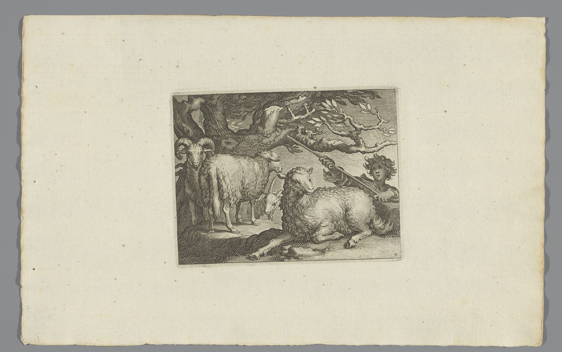 Herder met schapen by Boëtius Adamsz. Bolswert