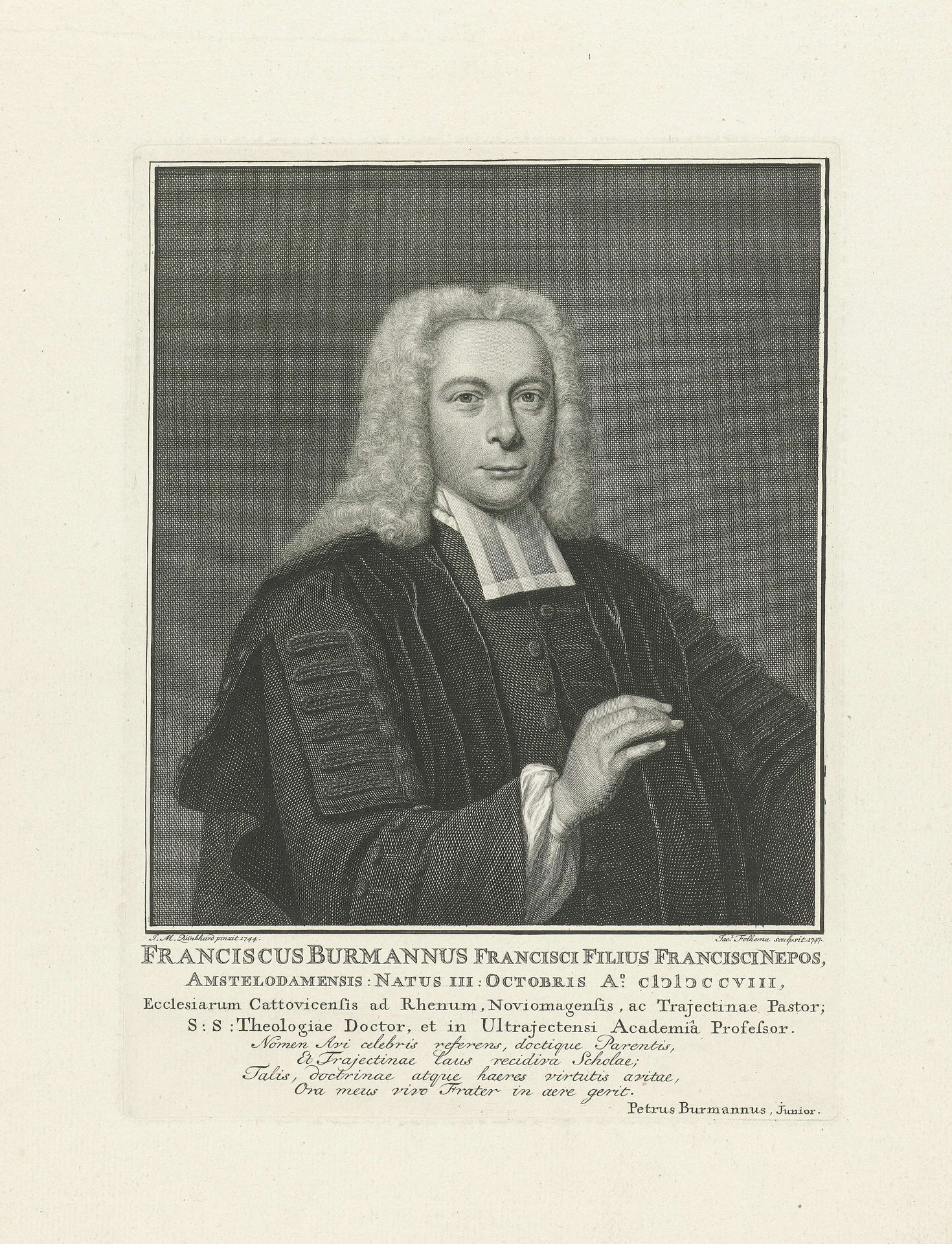 Portret van Frans Burman (II) by Jacob Folkema