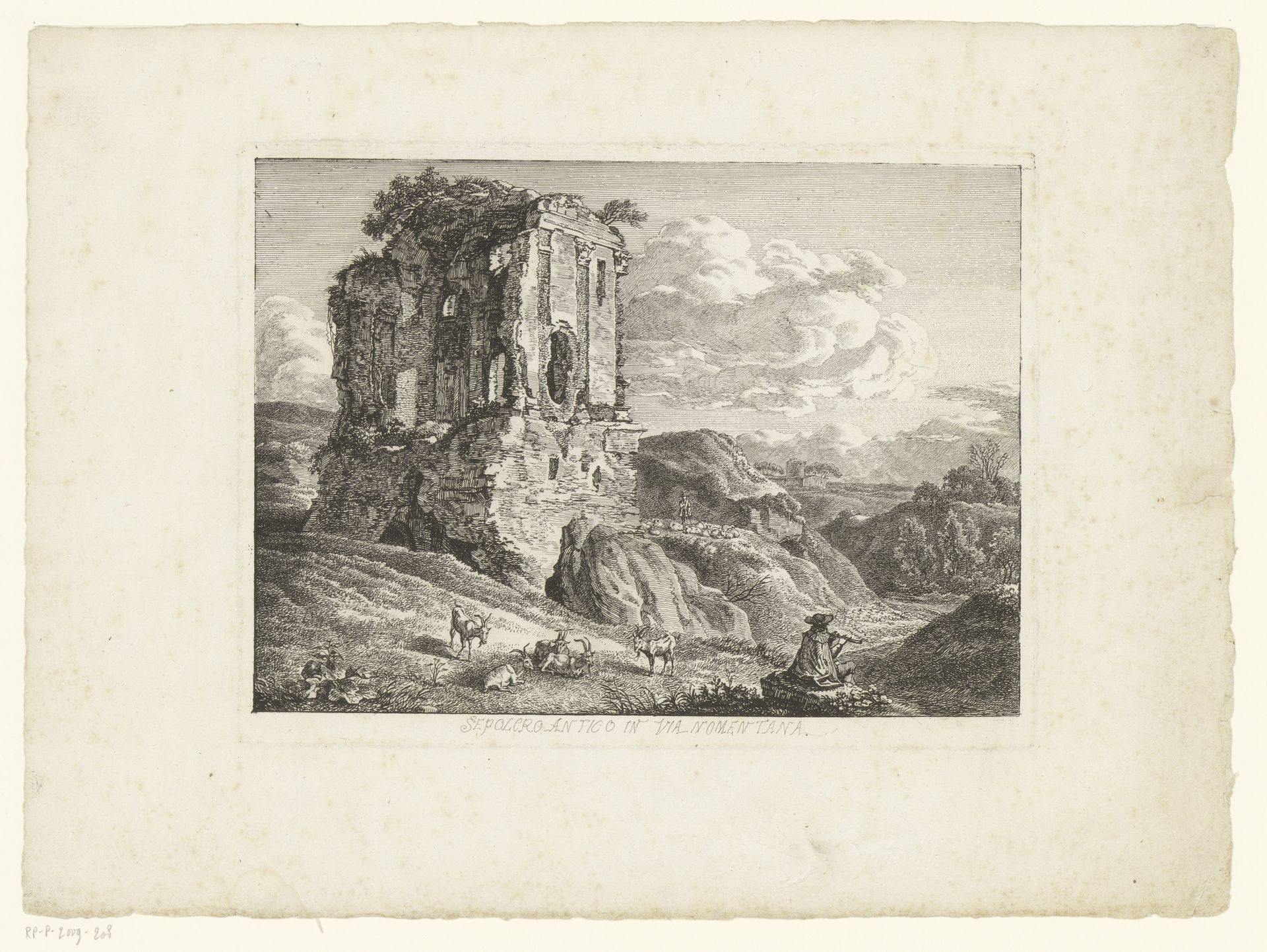 Antieke graftombe aan de Via Nomentana by Johann Christian Reinhart