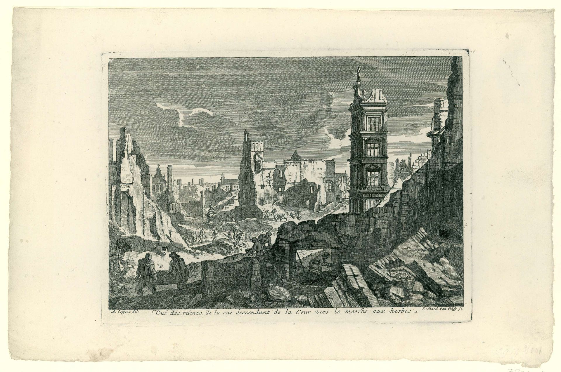 Ruïnes bij de Grasmarkt te Brussel, 1695 by Richard van Orley