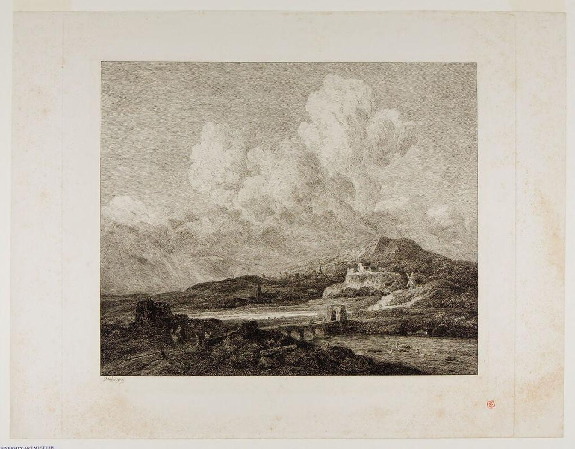 Landscape after Ruisdael: Ray of Sunlight by Charles François Daubigny