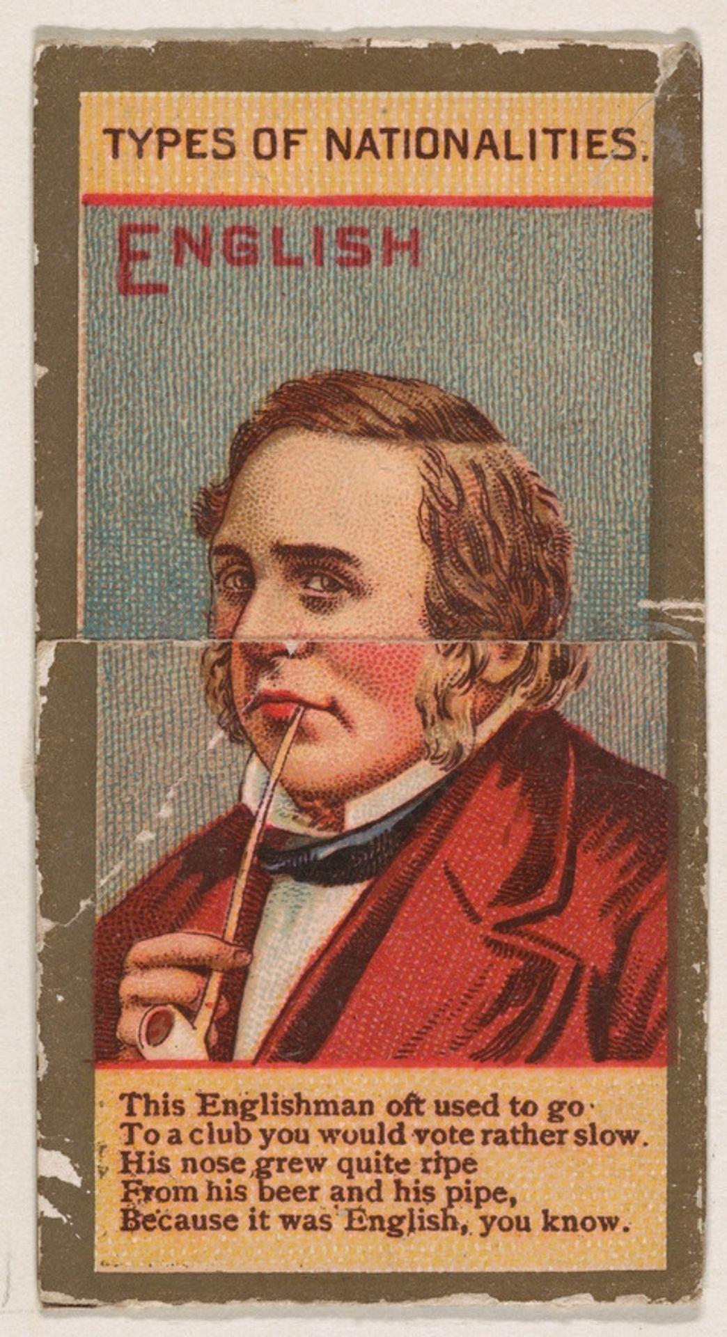 English, from Types of Nationalities (N240) issued by Kinney Bros. by Kinney Brothers Tobacco Company