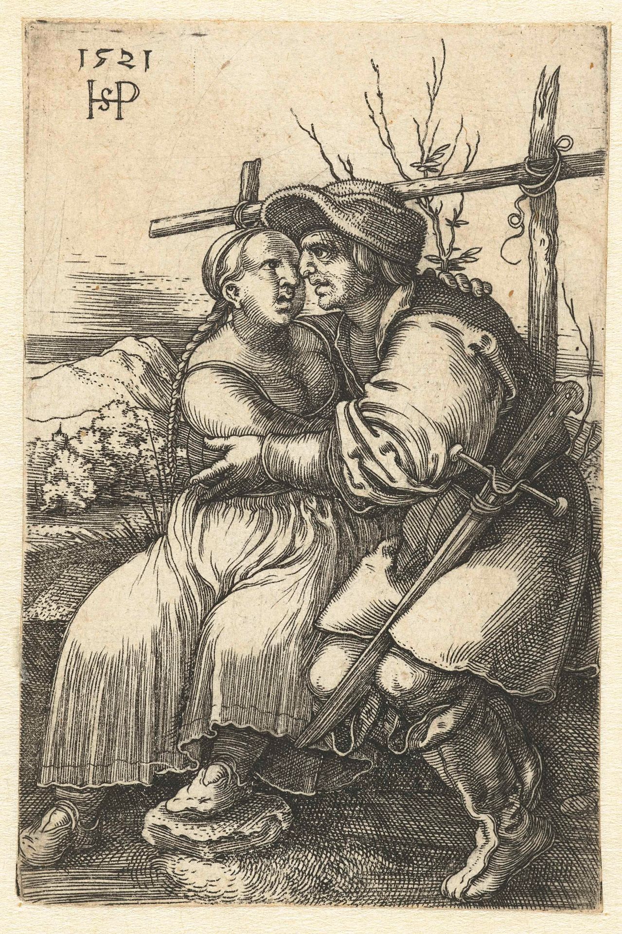 Boeren liefdespaar by Sebald Beham