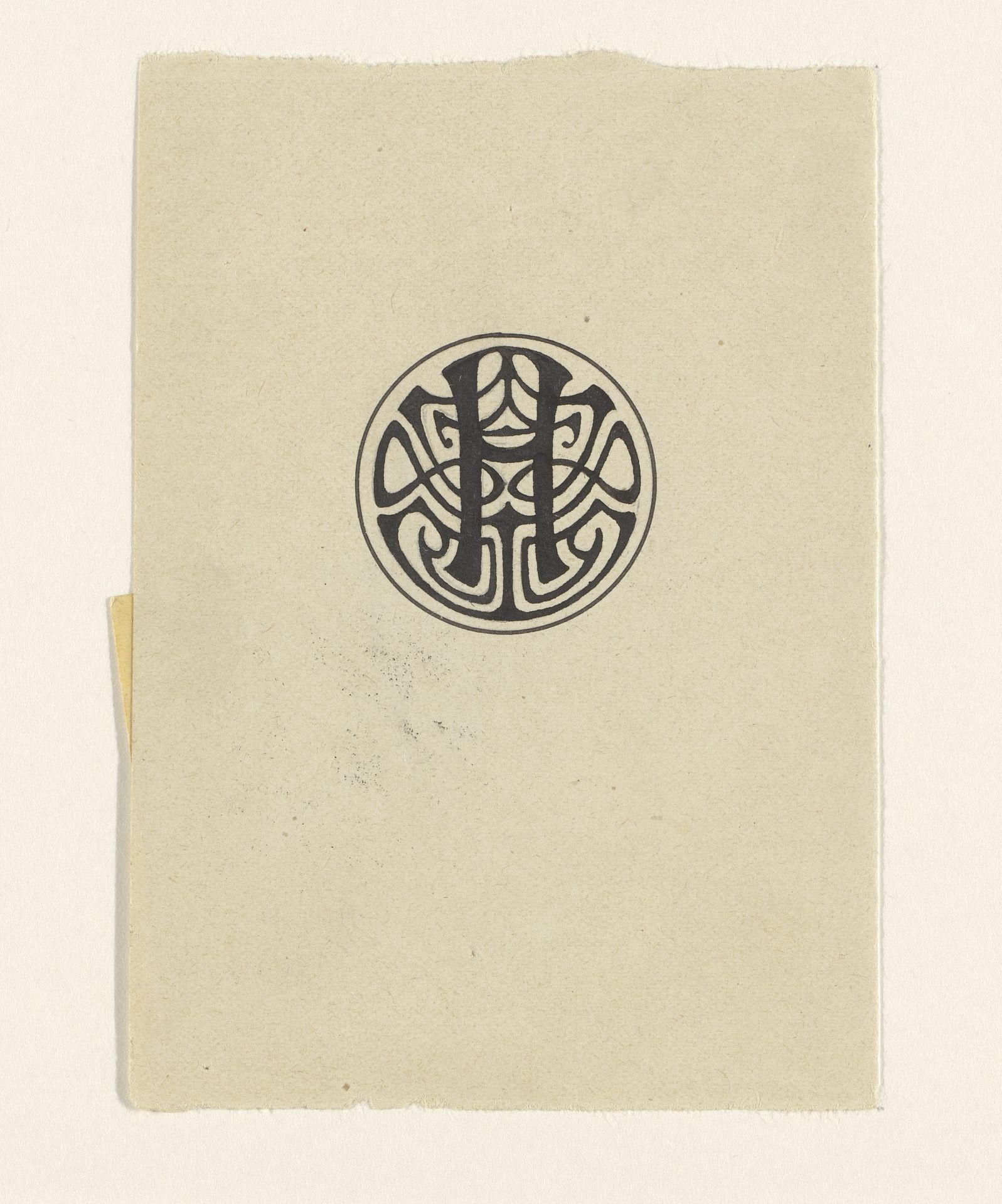 Ontwerp voor een ex libris met de letter H by Julie de Graag