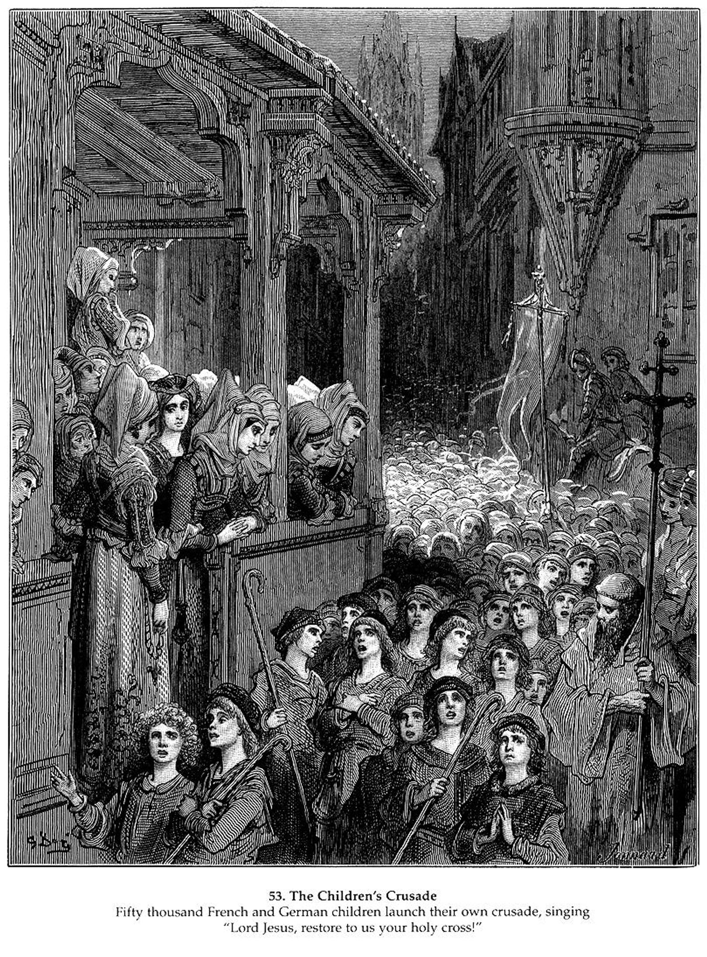 The Children's Crusade in 1212 by Gustave Dore