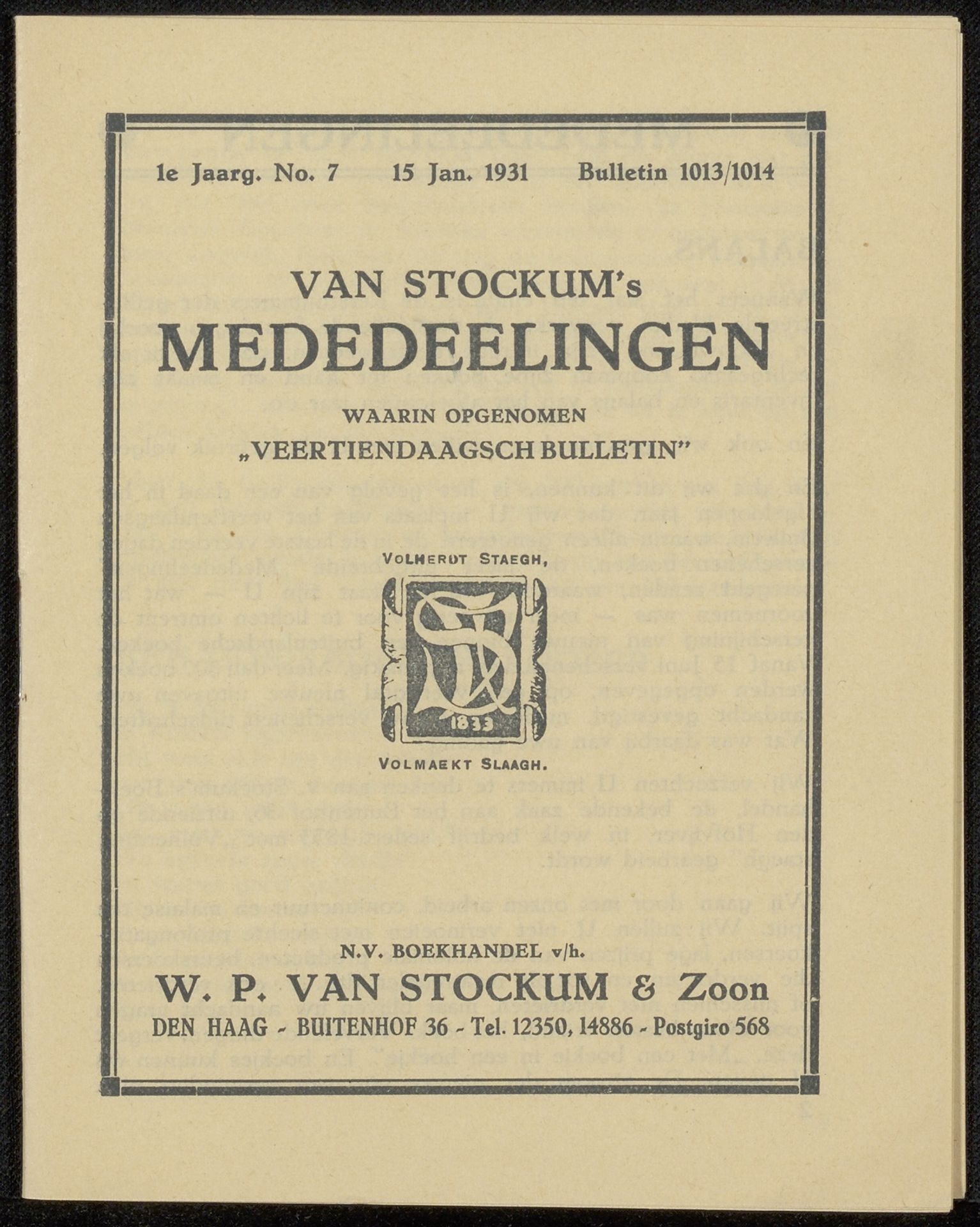 Folder uit archief Philip Zilcken by W.P. van Stockum & Zn