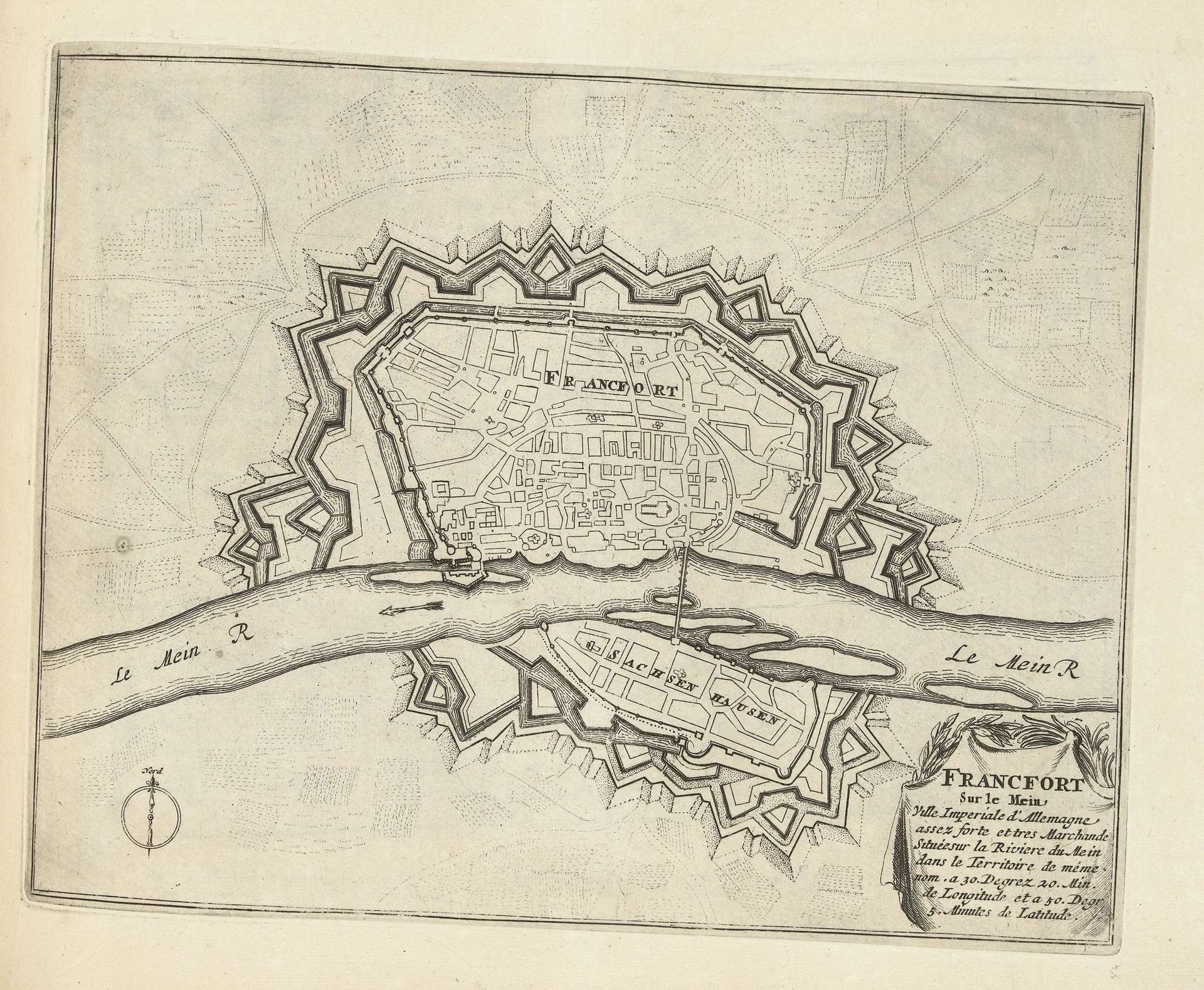 Plattegrond van Frankfurt am Main, ca. 1693-1696 by Anonymous