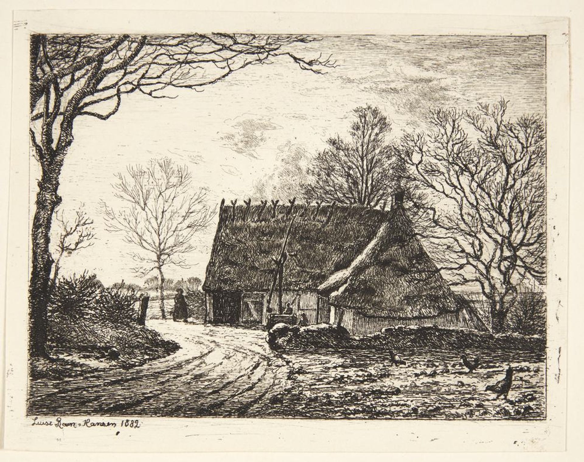 Gammelt hus ved udkanten af en skov by Louise Ravn-Hansen