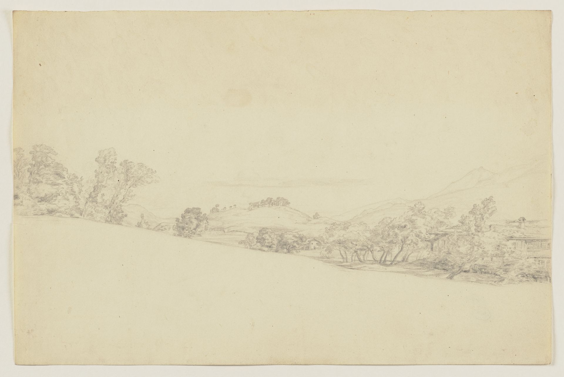 Italienische Landschaft mit Ölbäumen by Ludwig Metz