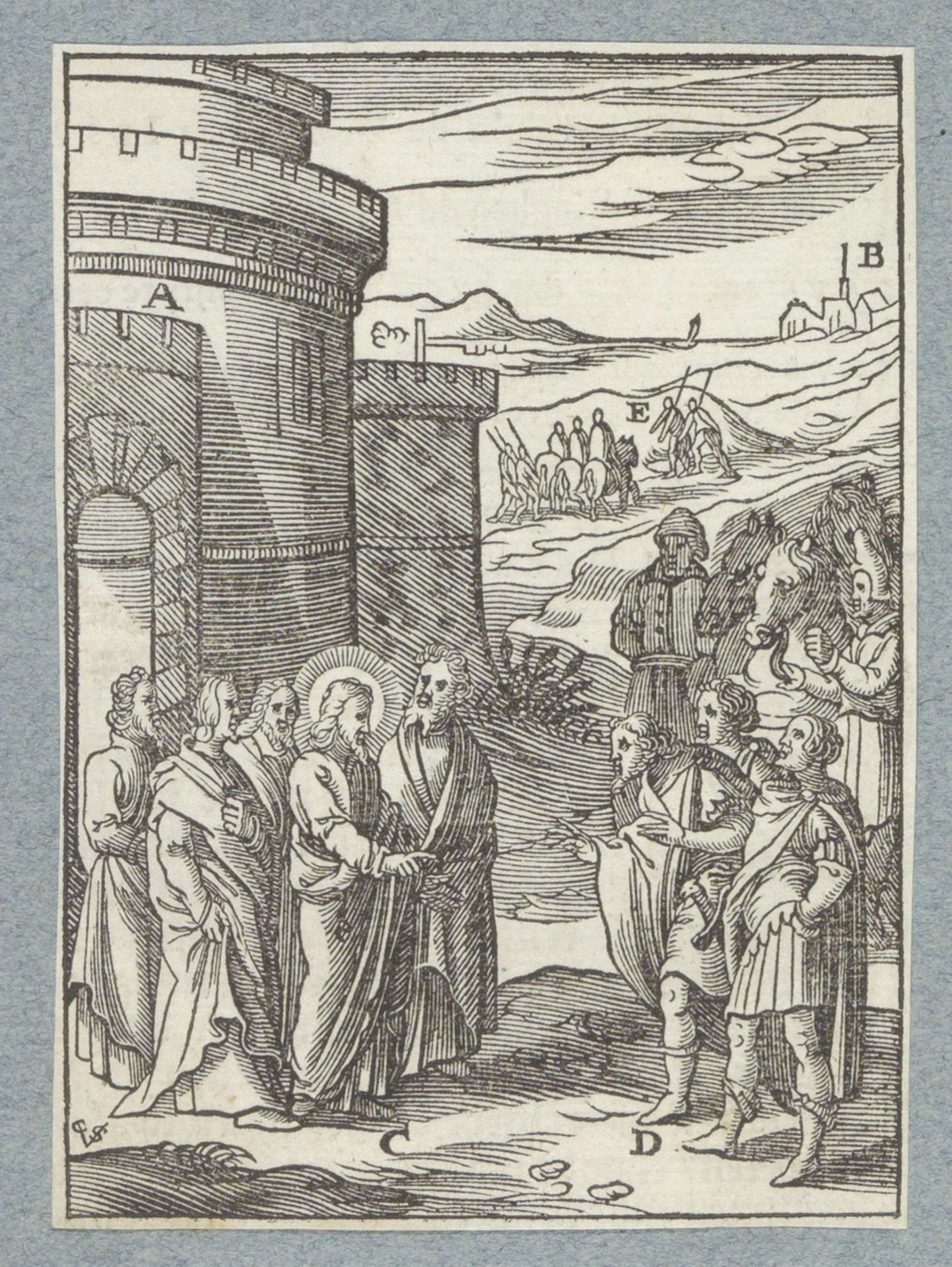 Hoofdman uit Kafarnaüm vraagt Christus om hulp by Christoffel van (II) Sichem