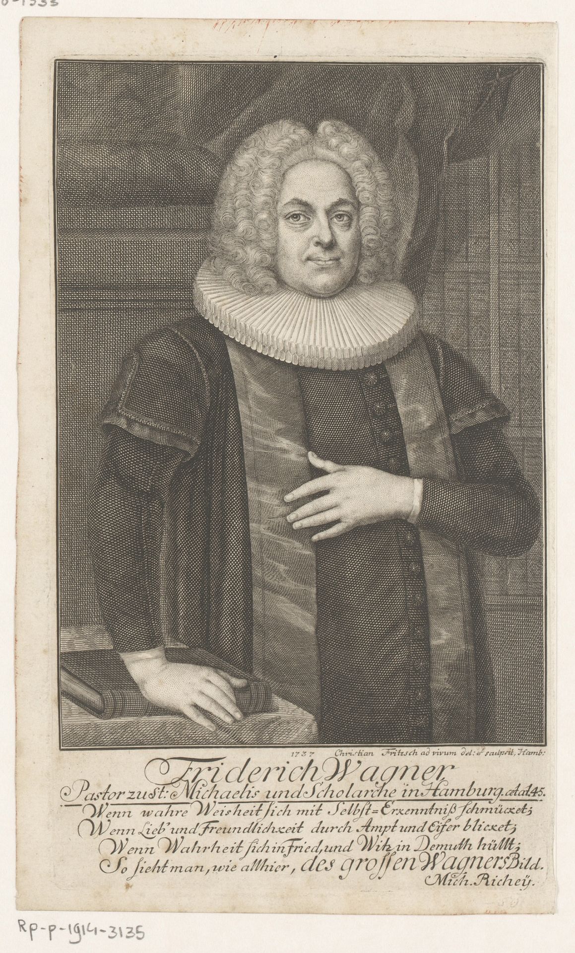 Portret van Friedrich Wagner by Christian Fritzsch