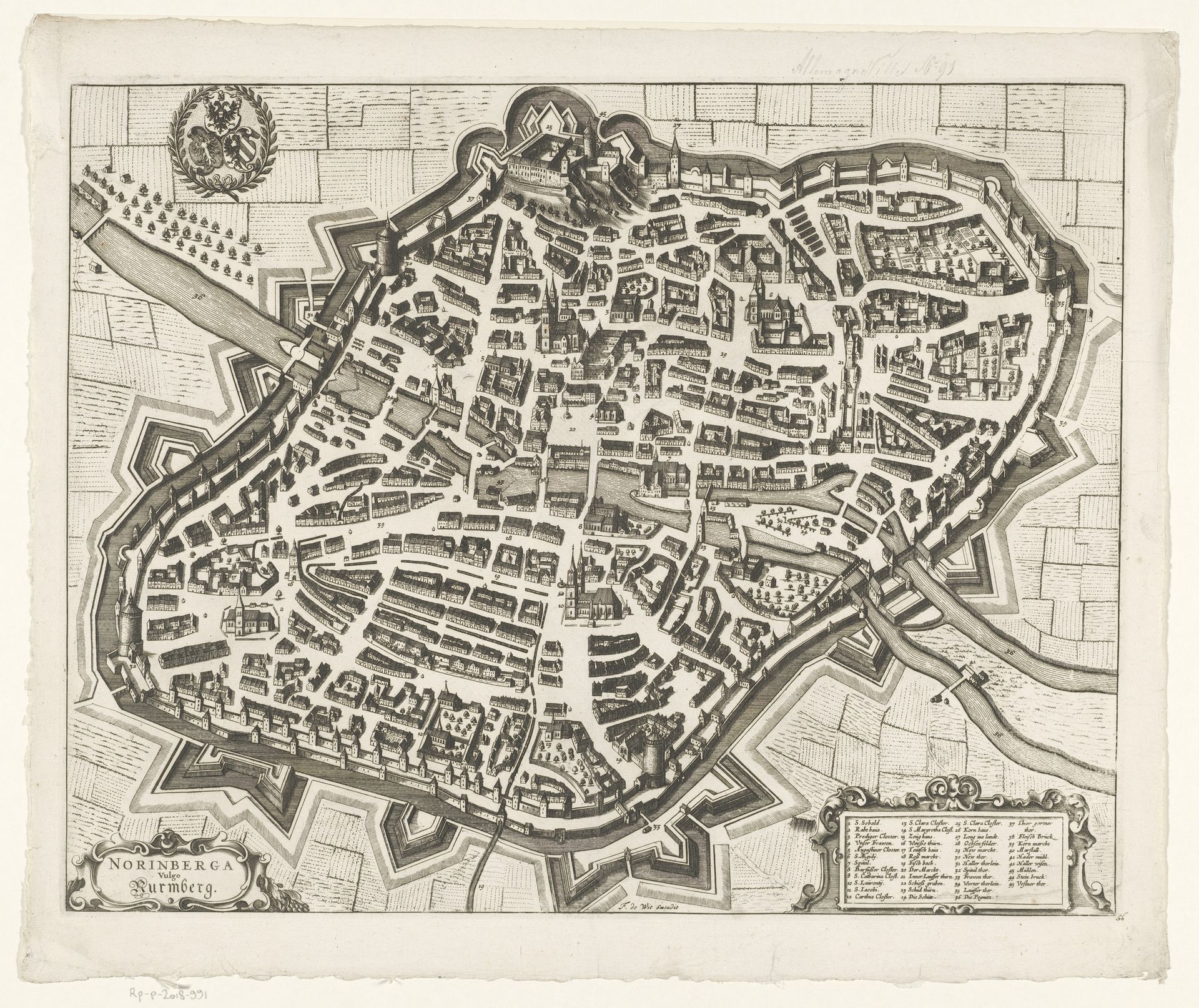 Plattegrond van Neurenberg by Anonymous