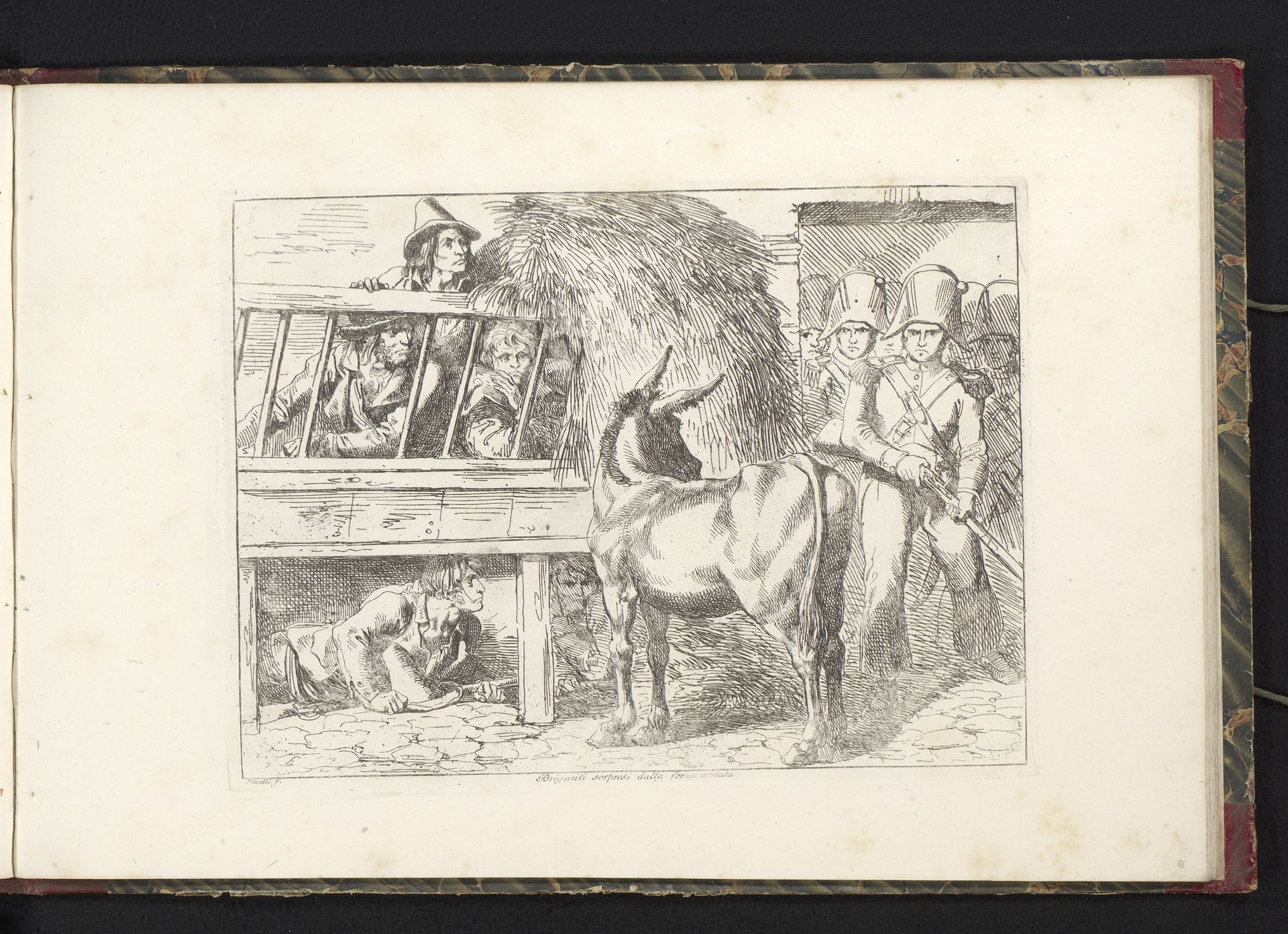 Bandieten in een stal verstopt by Bartolomeo Pinelli